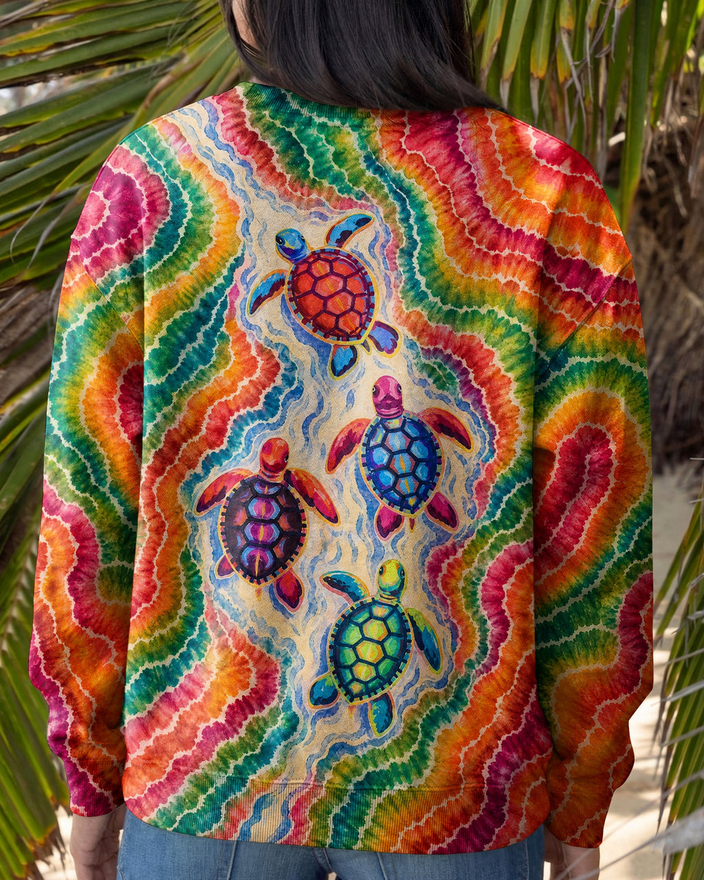 COLORFUL SEA TURTLE TIDE ALL OVER PRINT - KMTM1806261