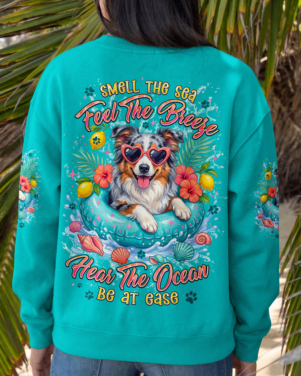 SMELL THE SEA FEEL THE BREEZE AUSTRALIAN SHEPHERD DOG ALL OVER PRINT - TYPQ0106261