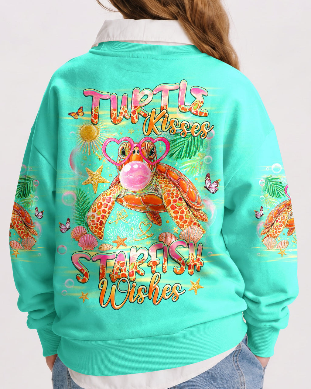 TURTLE KISSES STARFISH WISHES KIDS ALL OVER PRINT - TLHG2605261