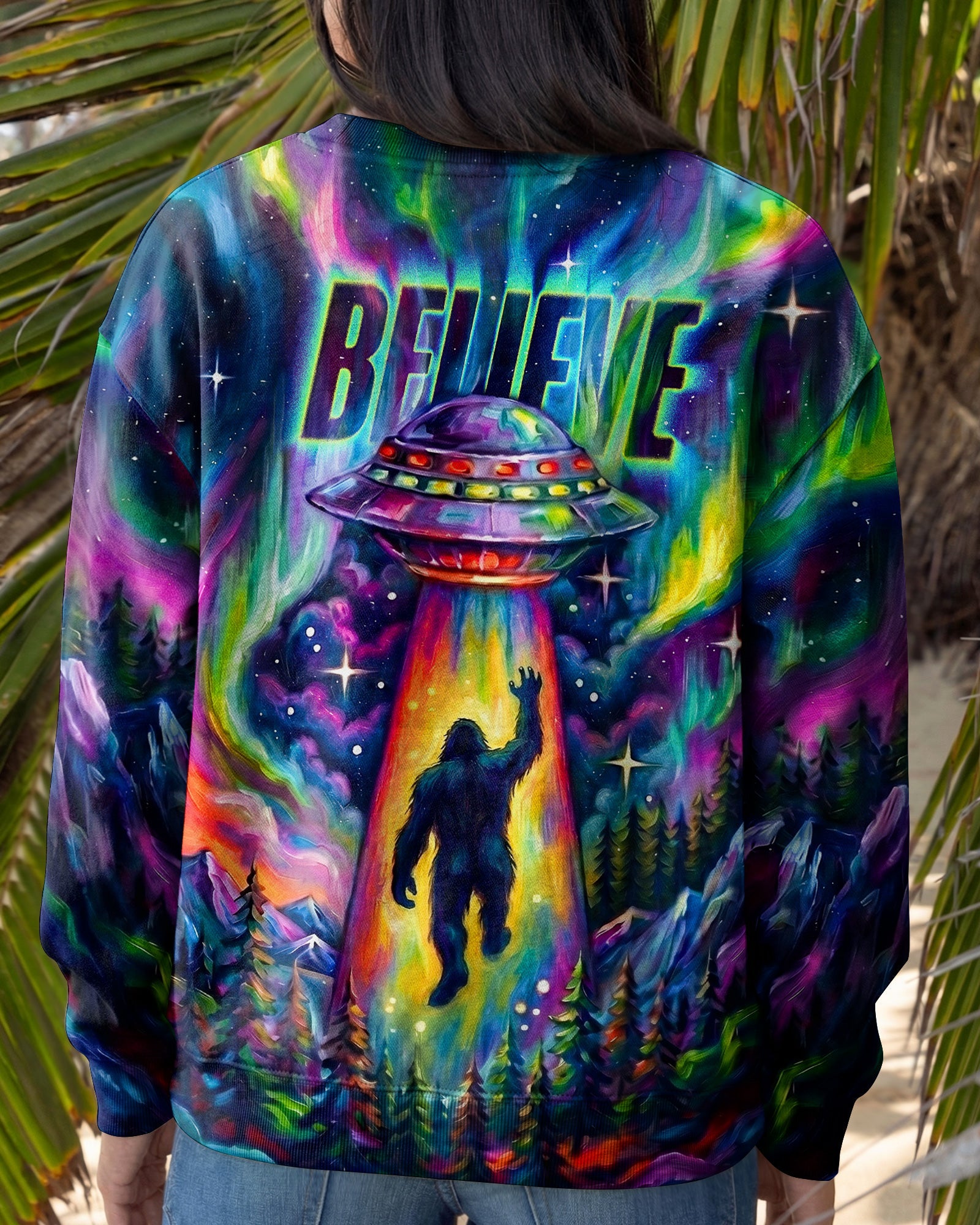 BELIEVE BIGFOOT UFO ABDUCTION ALL OVER PRINT - RI1305261