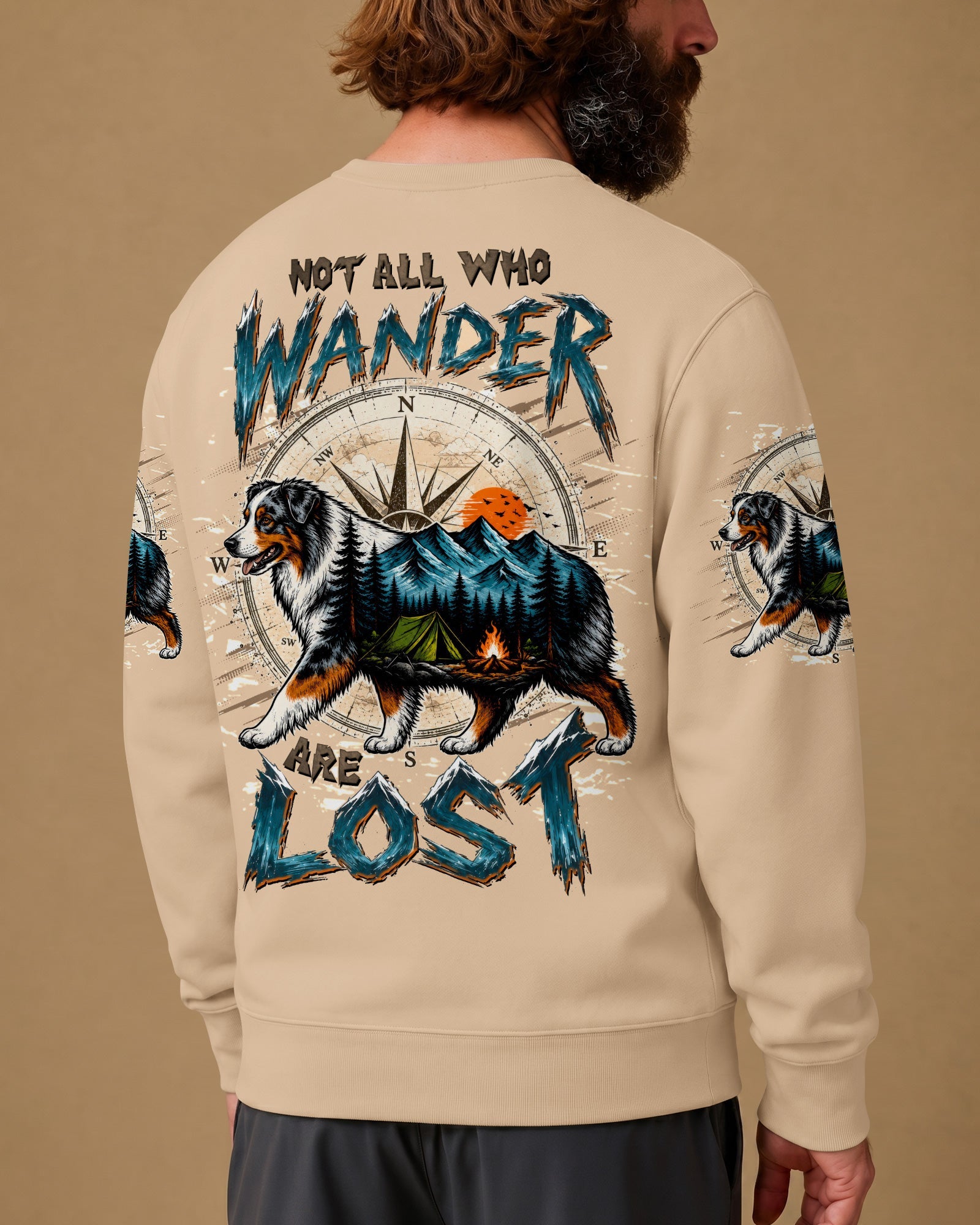 NOT ALL WHO WANDER ARE LOST AUSTRALIAN SHEPHERD DOG ALL OVER PRINT - TLTW0907263