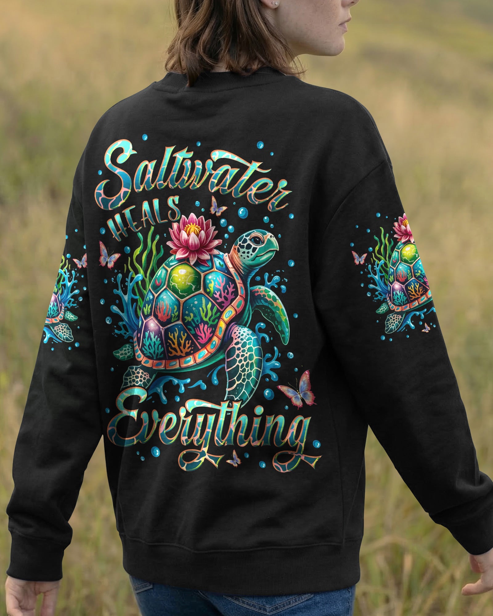 SALTWATER HEALS EVERYTHING TURTLE ALL OVER PRINT - TYLN1506262