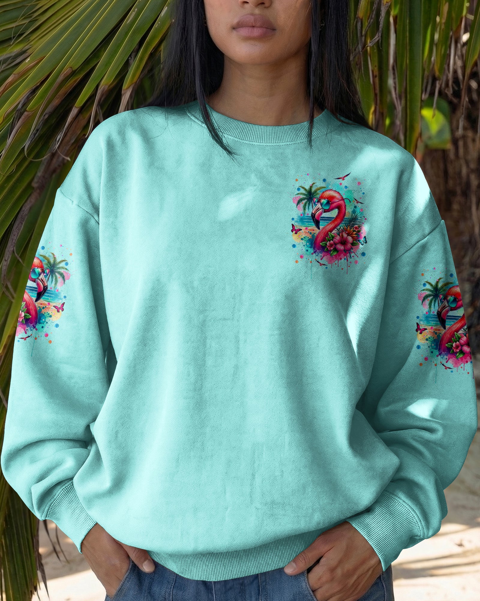 RESTING BEACH FACE FLAMINGO ALL OVER PRINT - TYLN0904262