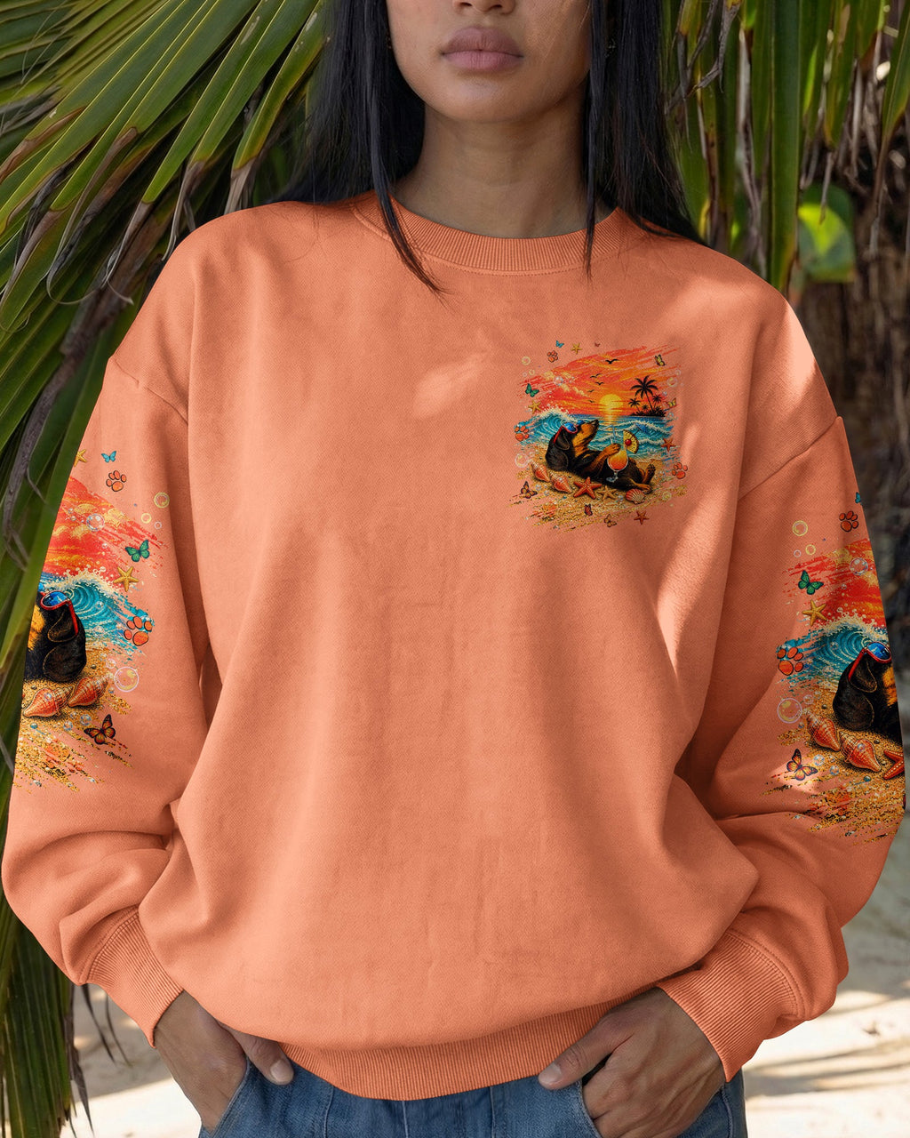 SANDY PAWS AND SALTY KISSES DACHSHUND DOG  ALL OVER PRINT  - TLNT0605263