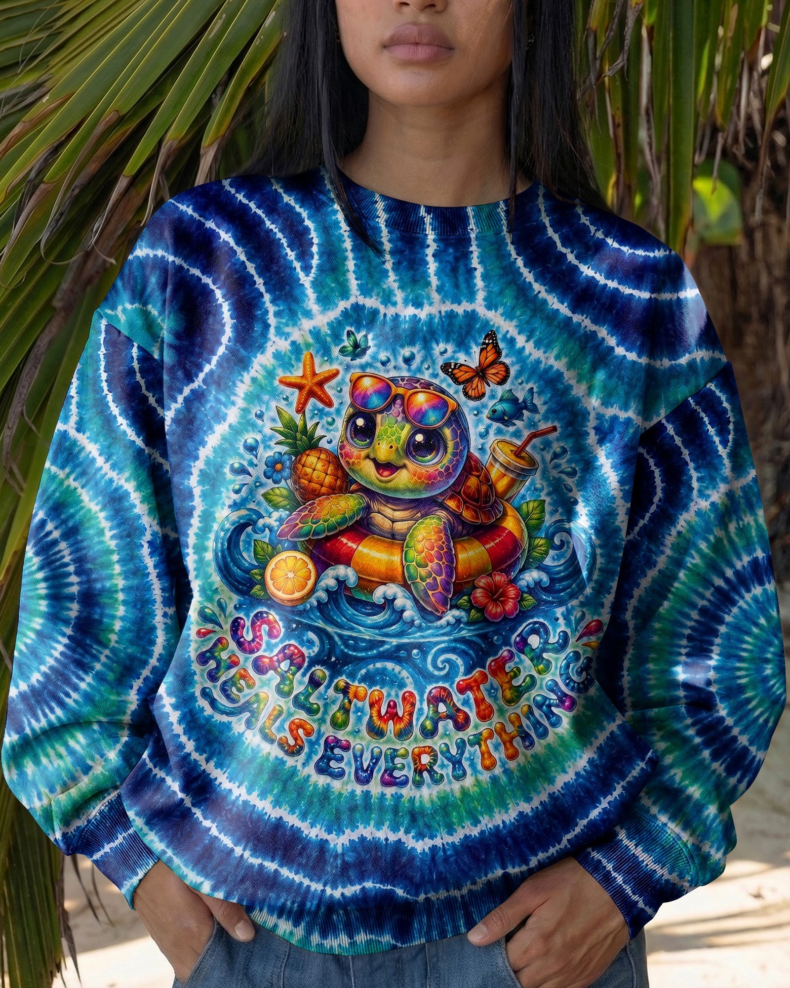 SALTWATER HEALS EVERYTHING TURTLE SWIRL ALL OVER PRINT - KMTM0605261