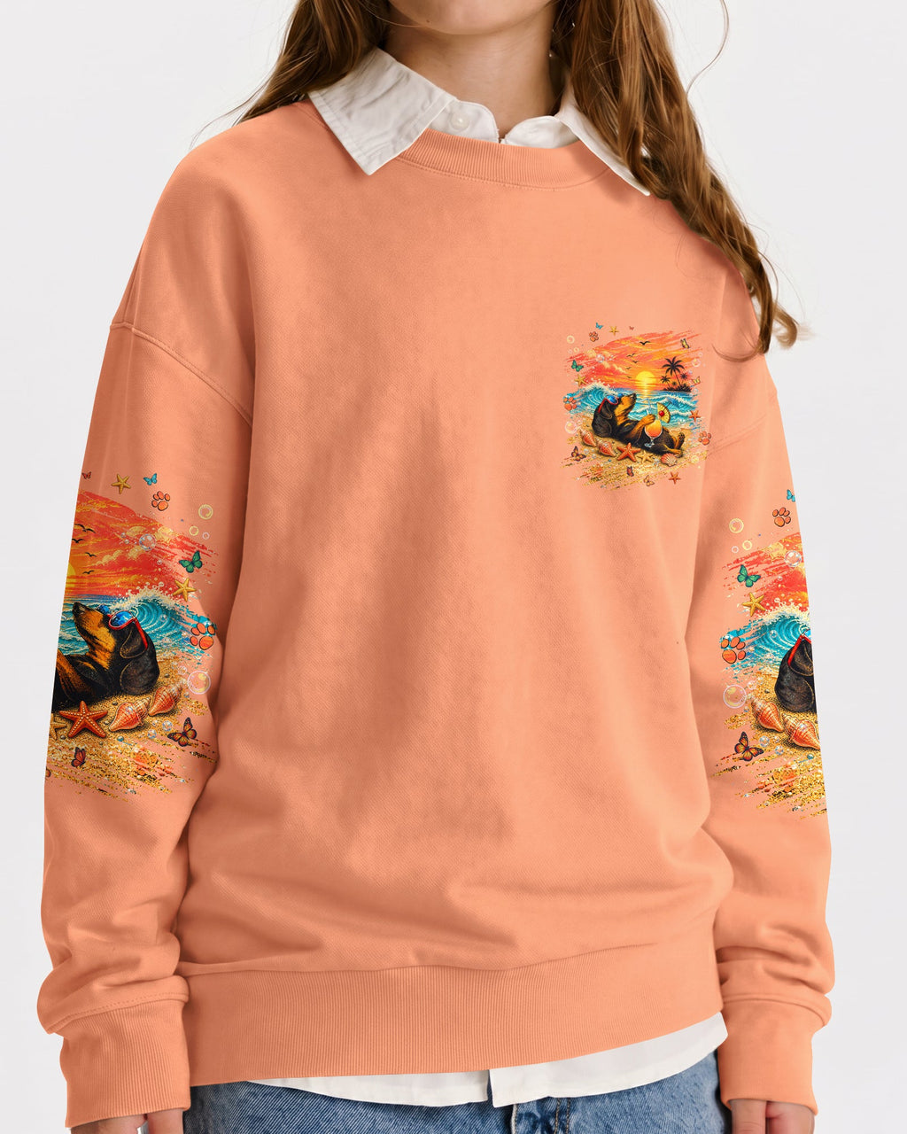 SANDY PAWS AND SALTY KISSES DACHSHUND DOG KIDS ALL OVER PRINT - TLNT2205264