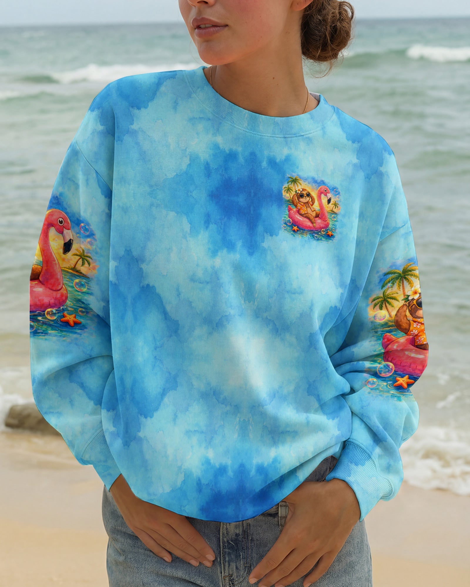 MENTALLY ON ISLAND TIME SLOTH ALL OVER PRINT - TLTW0704262