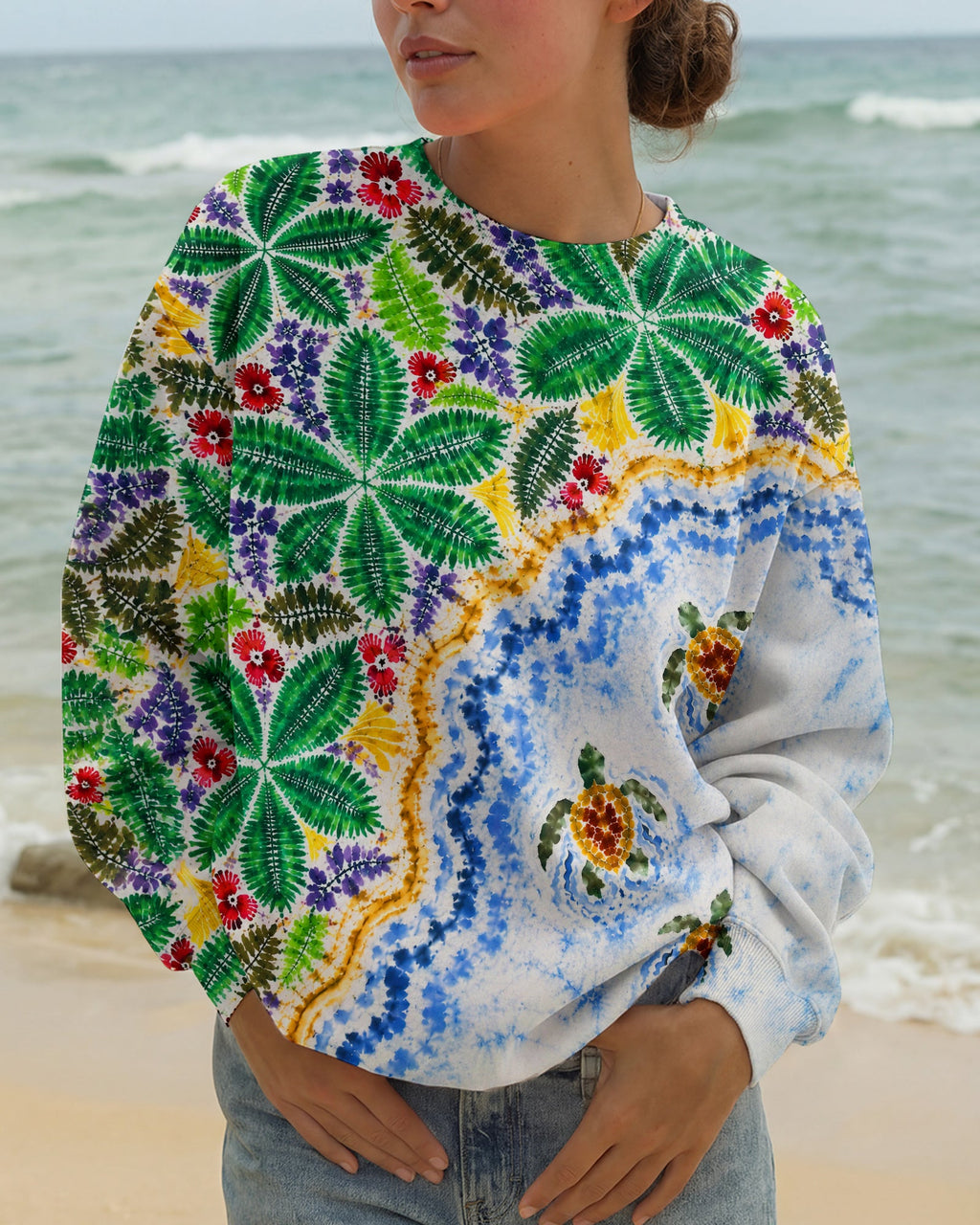 TROPICAL BEACH SAND TURTLES ALL OVER PRINT  - TLNT2506262
