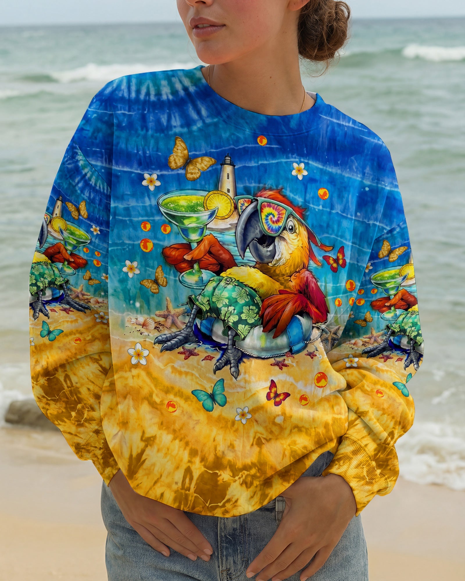 I'M ON ISLAND TIME PARROT ALL OVER PRINT - TLNT0805262