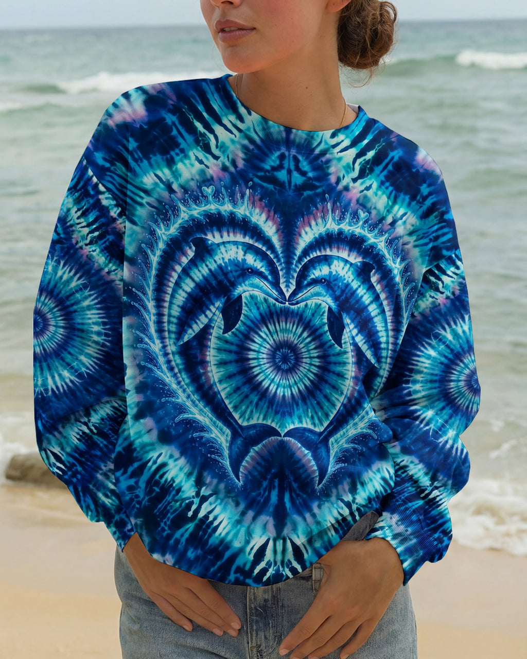 DOLPHIN HEART SWIRL ALL OVER PRINT - KMTM0505261