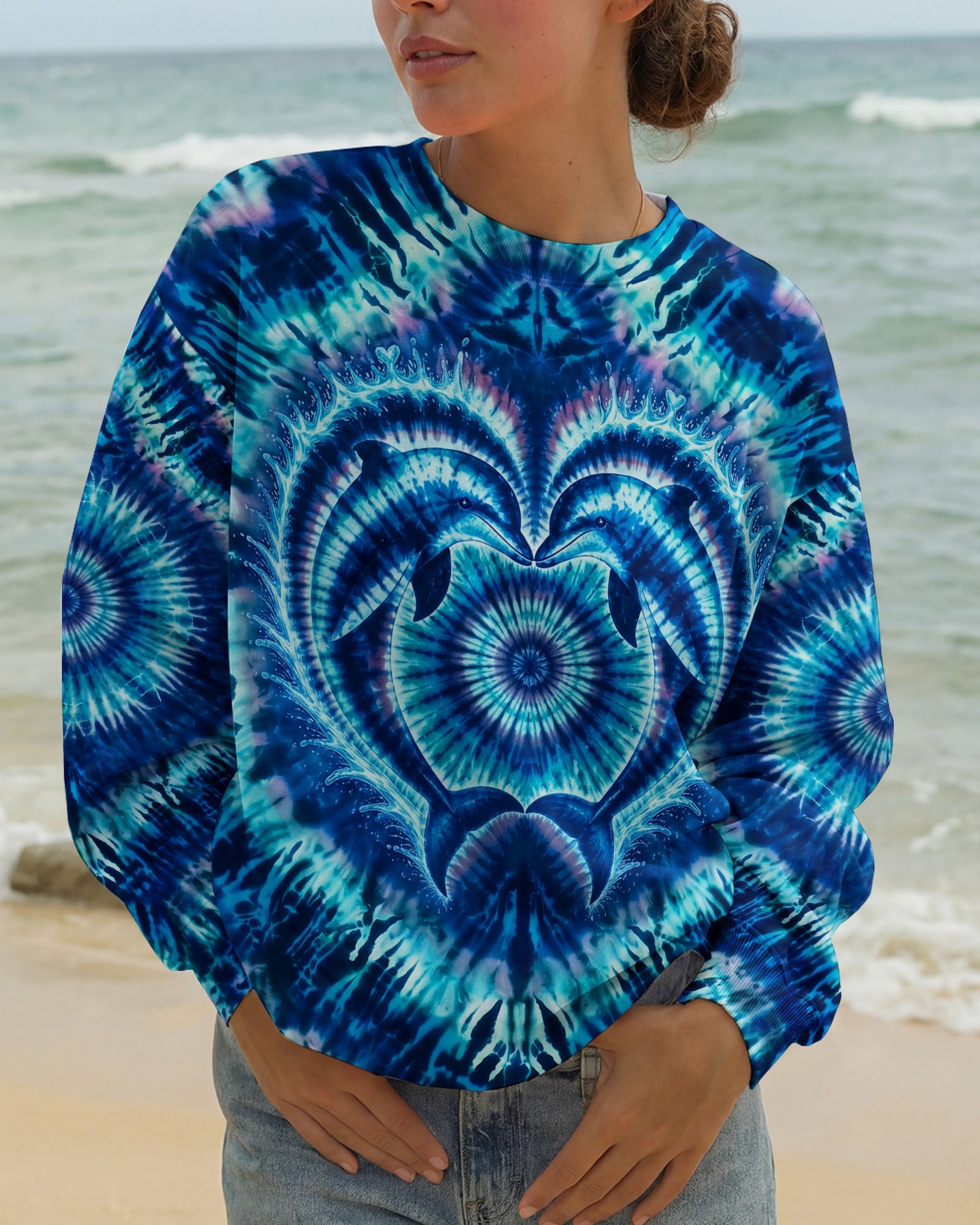 DOLPHIN HEART SWIRL ALL OVER PRINT - KMTM0505261
