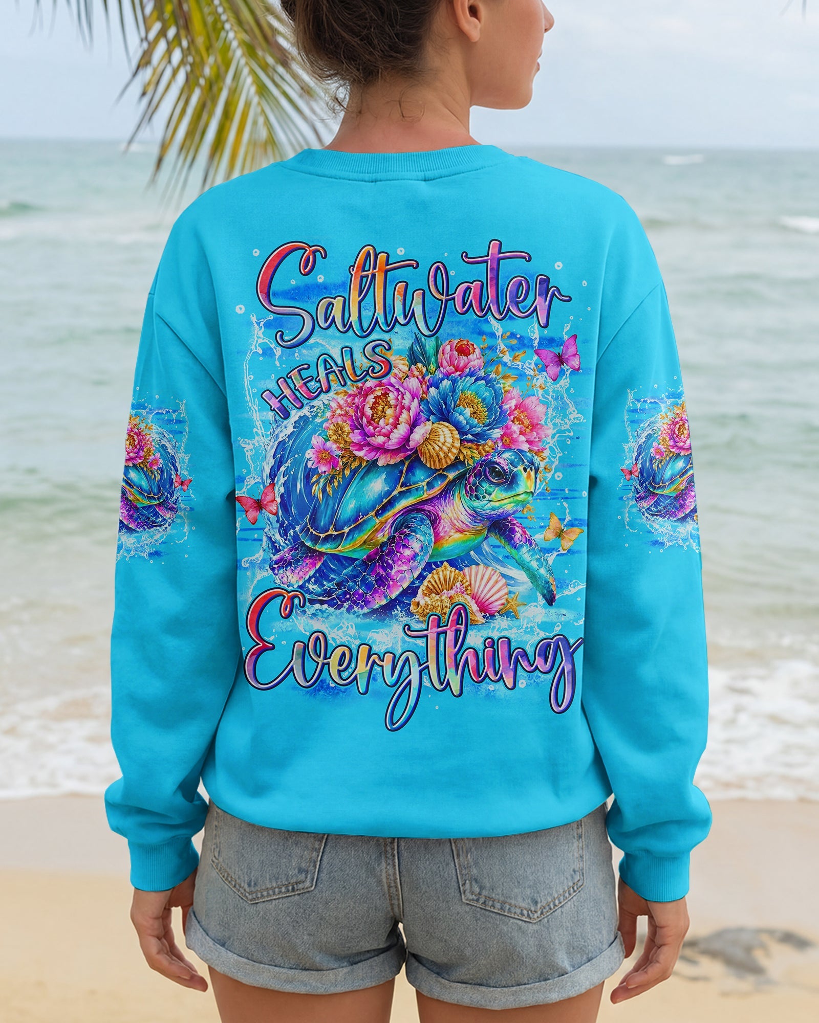 SALTWATER HEALS EVERYTHING TURTLE ALL OVER PRINT - TYLN0506263