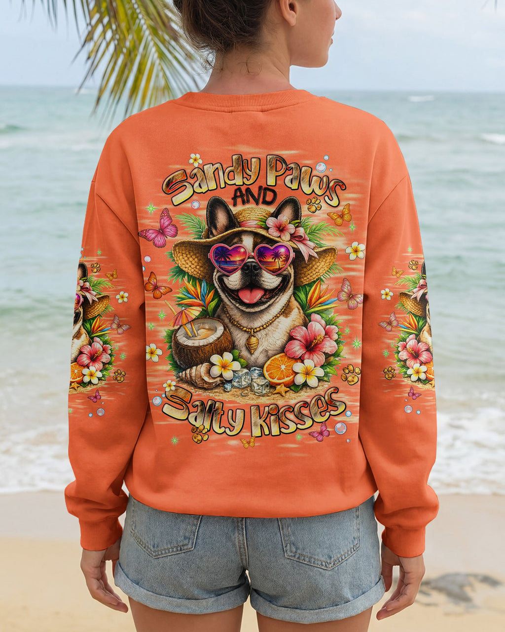 SANDY PAWS AND SALTY KISSES FRENCH BULLDOG ALL OVER PRINT - TLNT1905261