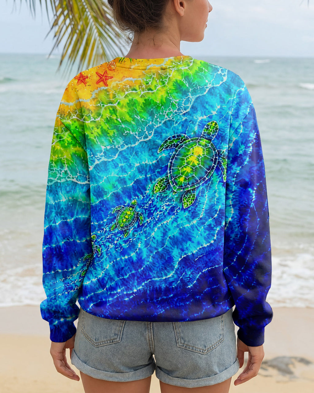 SEA TURTLES TROPICAL BEACH BURST ALL OVER PRINT  - TLTW2206262