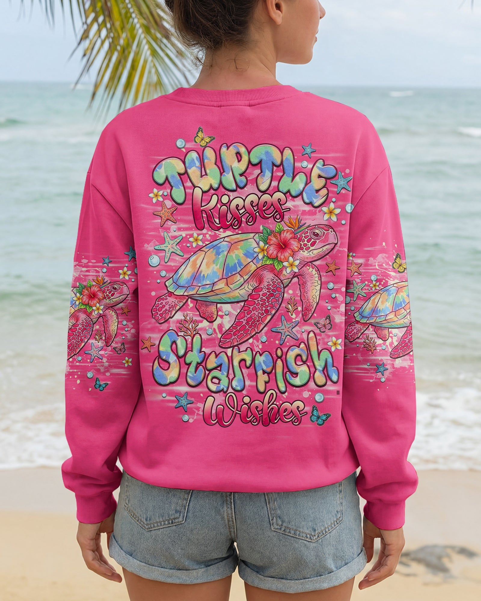 TURTLE KISSES STARFISH WISHES ALL OVER PRINT -  TLHN1606264