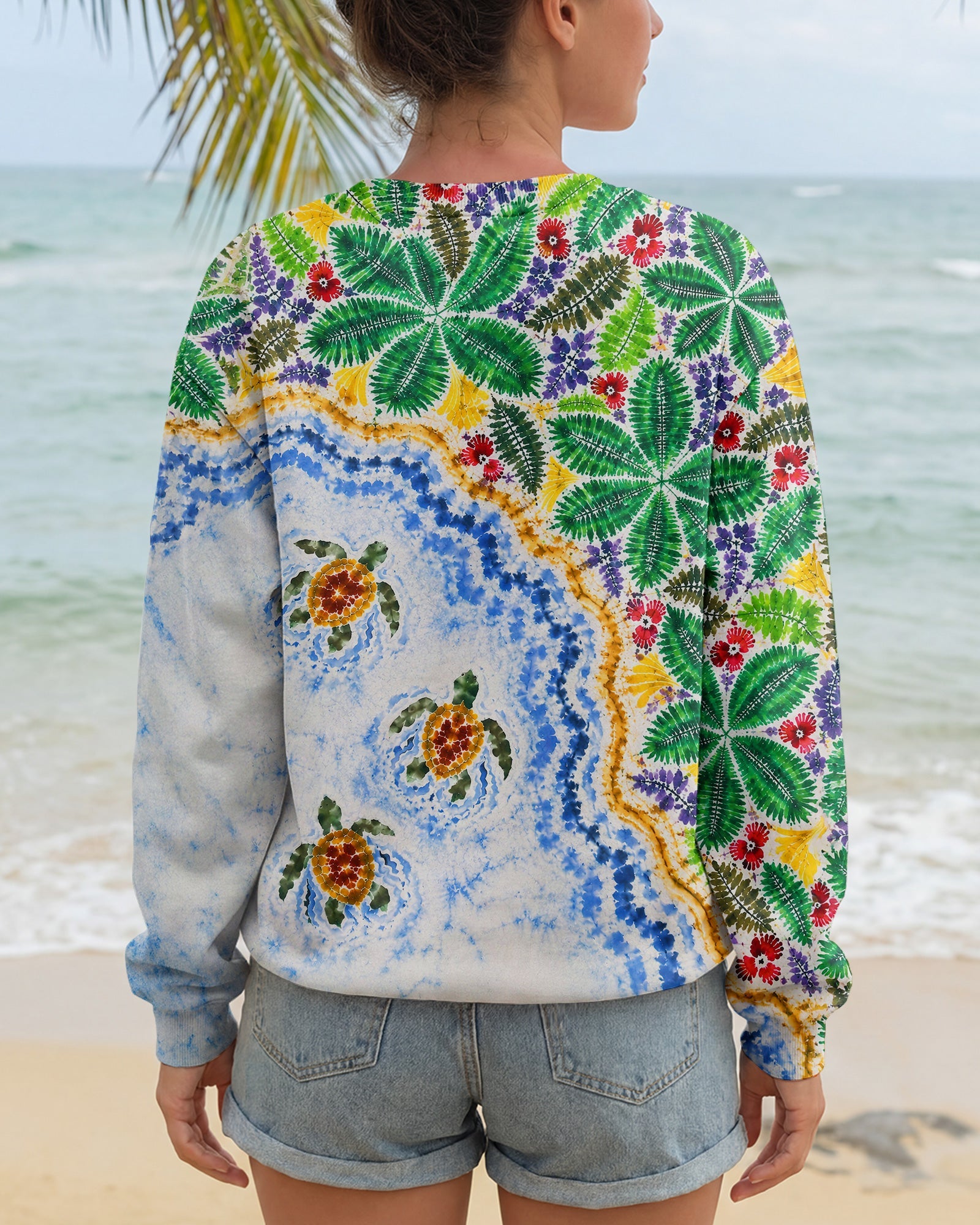 TROPICAL BEACH SAND TURTLES ALL OVER PRINT  - TLNT2506262