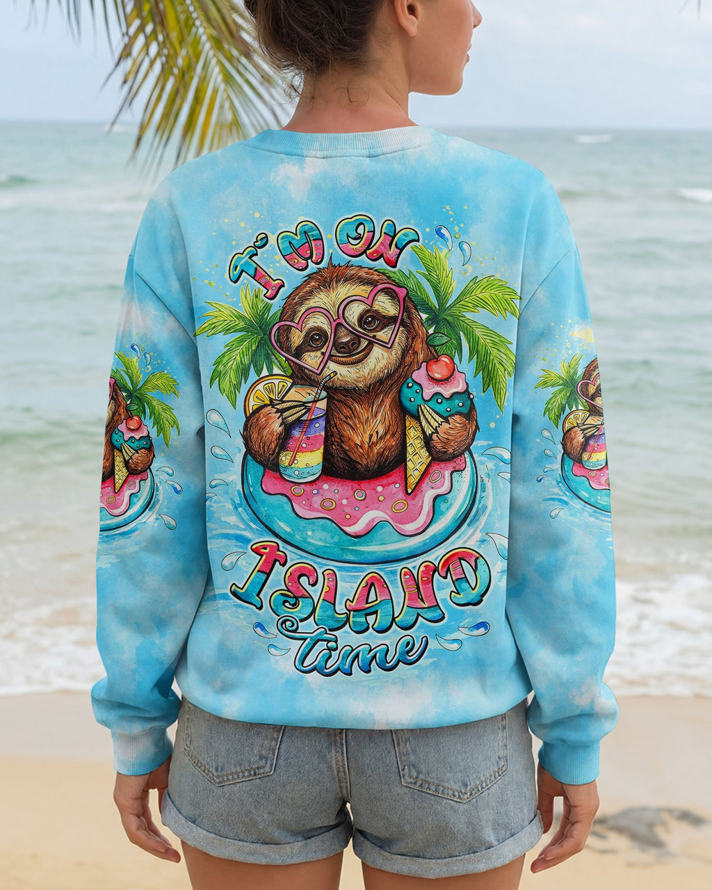 I'M ON ISLAND TIME  SLOTH ALL OVER PRINT - TLTW0804263