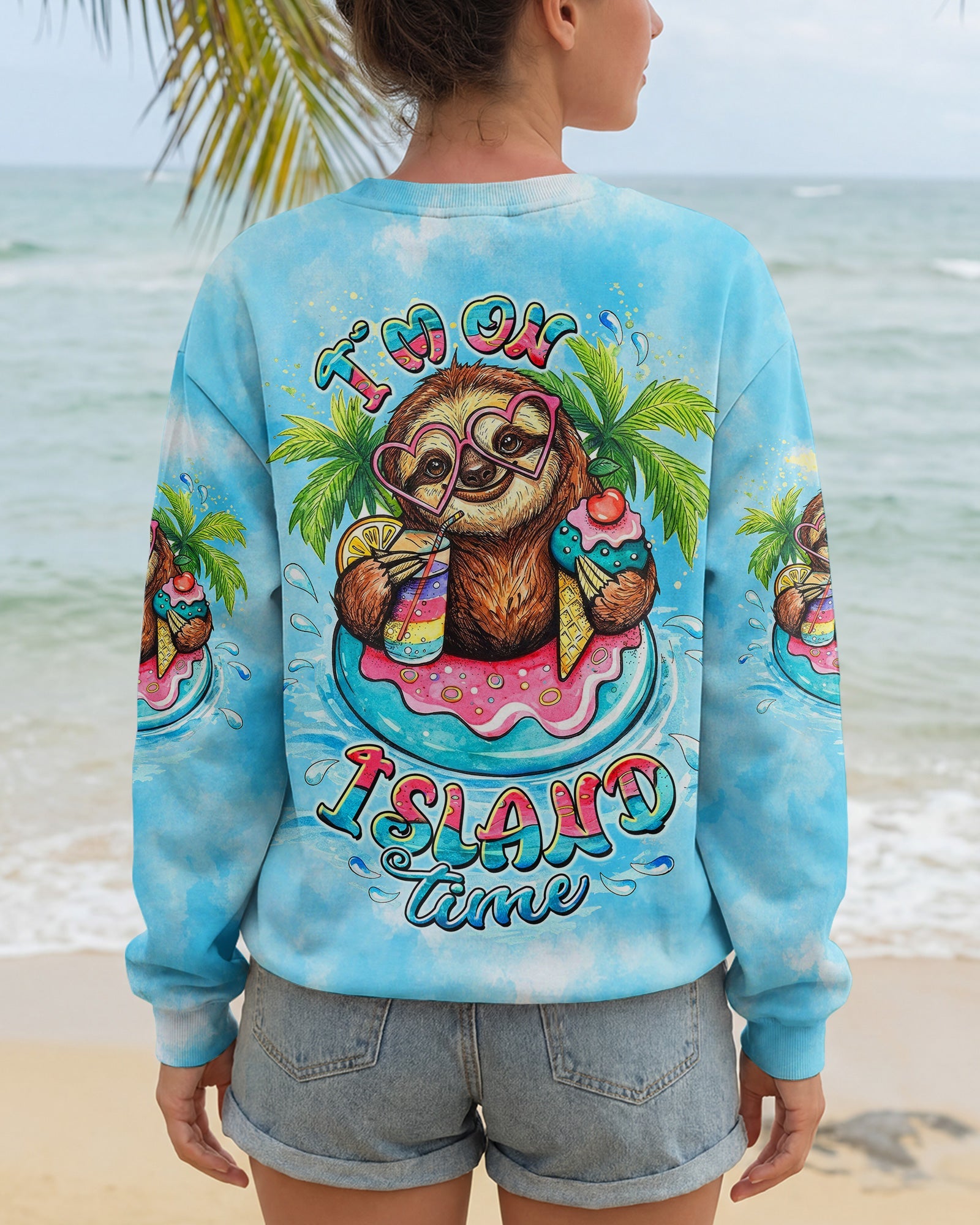 I'M ON ISLAND TIME  SLOTH ALL OVER PRINT - TLTW0804263