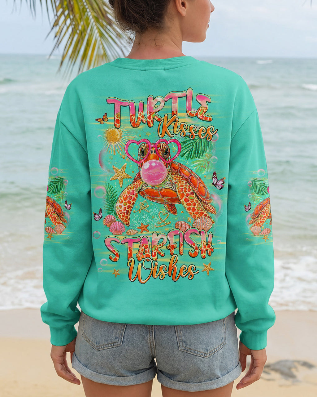 TURTLE KISSES STARFISH WISHES ALL OVER PRINT - TLHG0907263