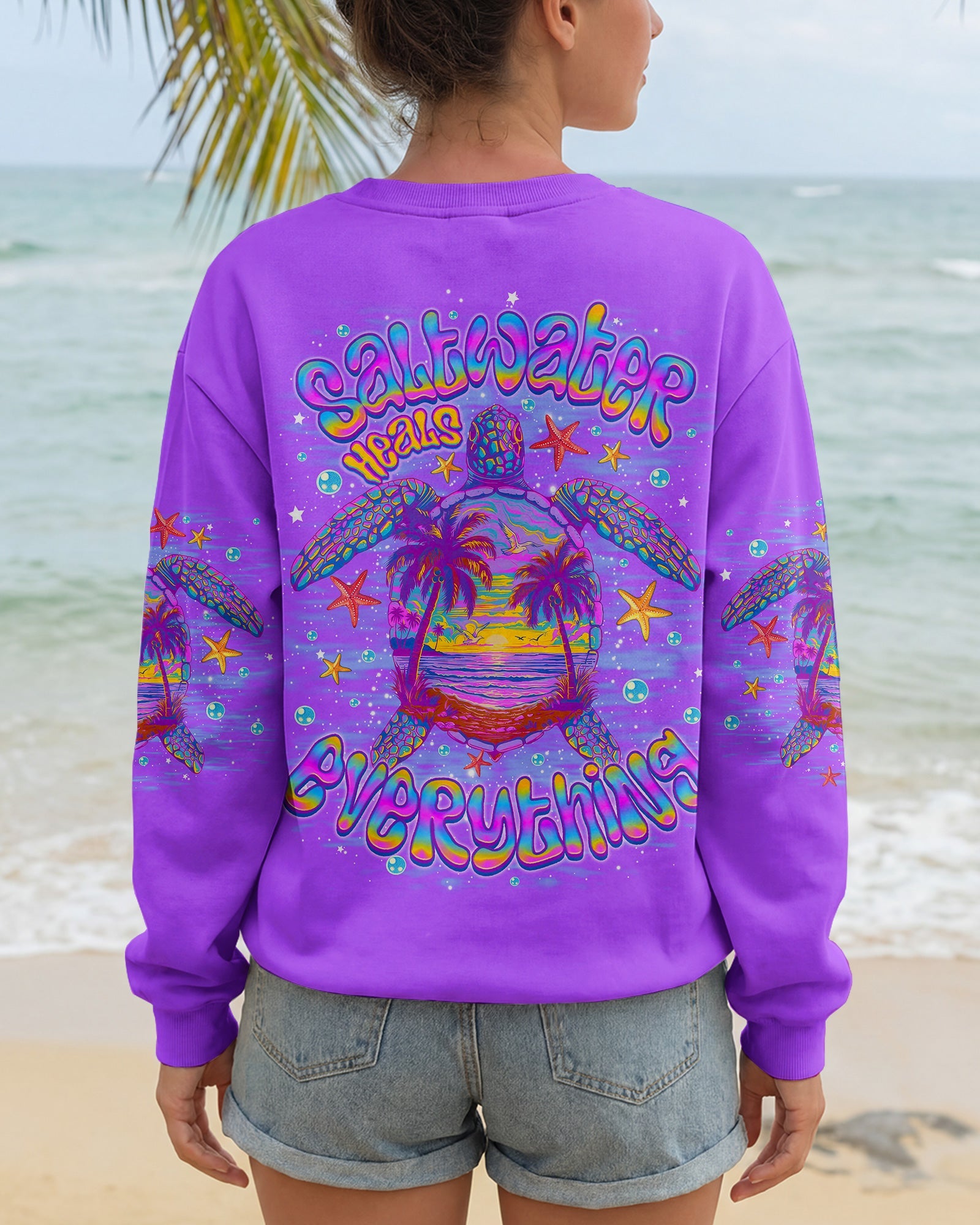 SALTWATER HEALS EVERYTHING TURTLE ALL OVER PRINT   - TLNO0506261