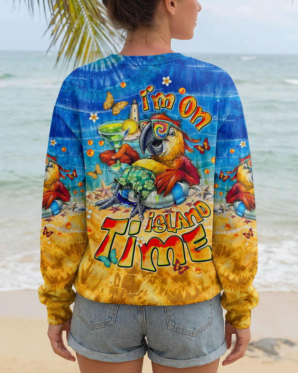 I'M ON ISLAND TIME PARROT ALL OVER PRINT - TLNT0805262