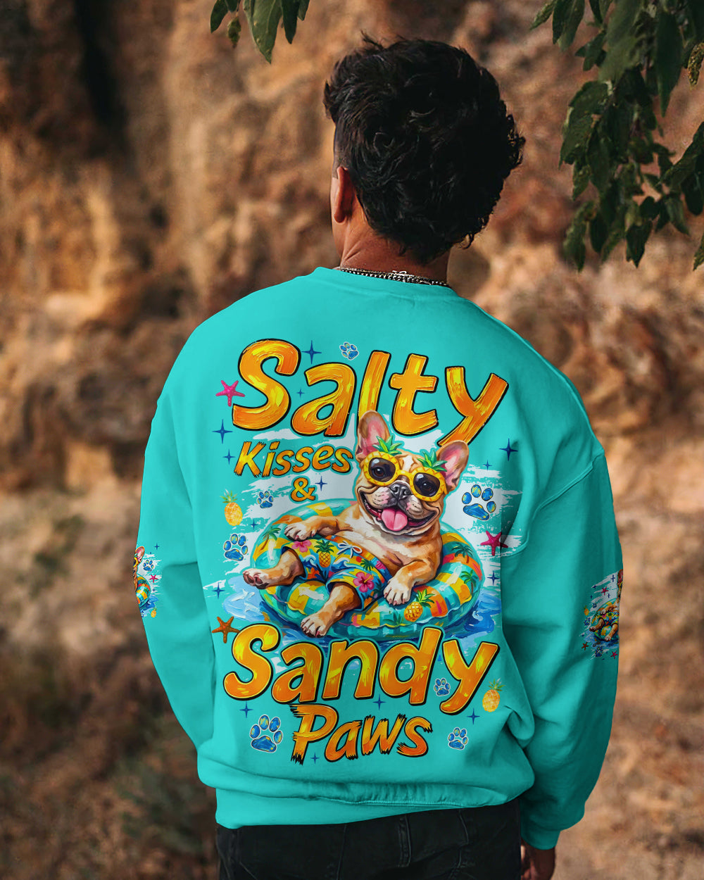 SALTY KISSES AND SANDY PAWS FRENCH BULLDOG ALL OVER PRINT - TYQY2905262