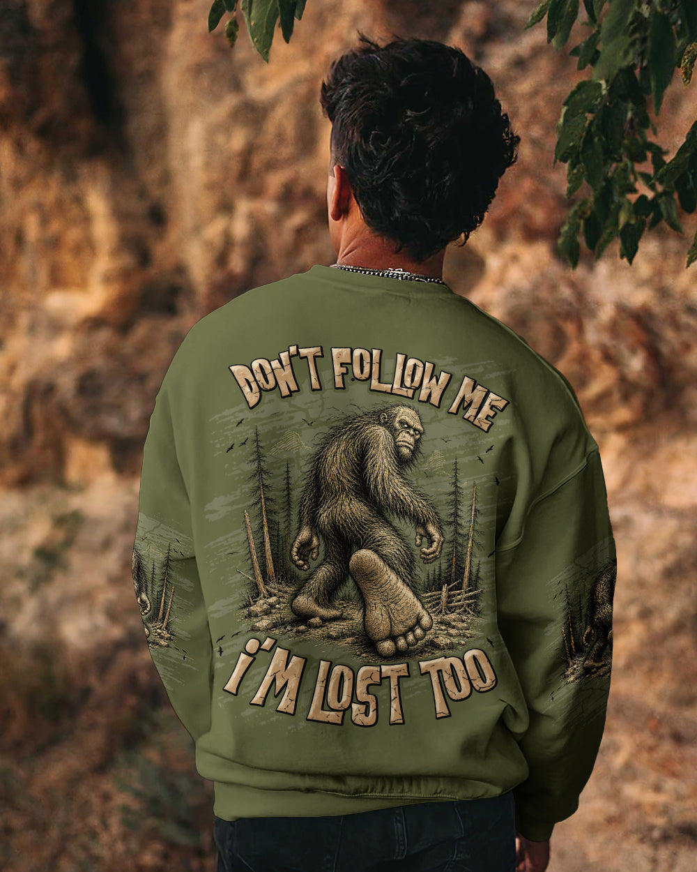 DON'T FOLLOW ME BIGFOOT ALL OVER PRINT - TLNT0306261