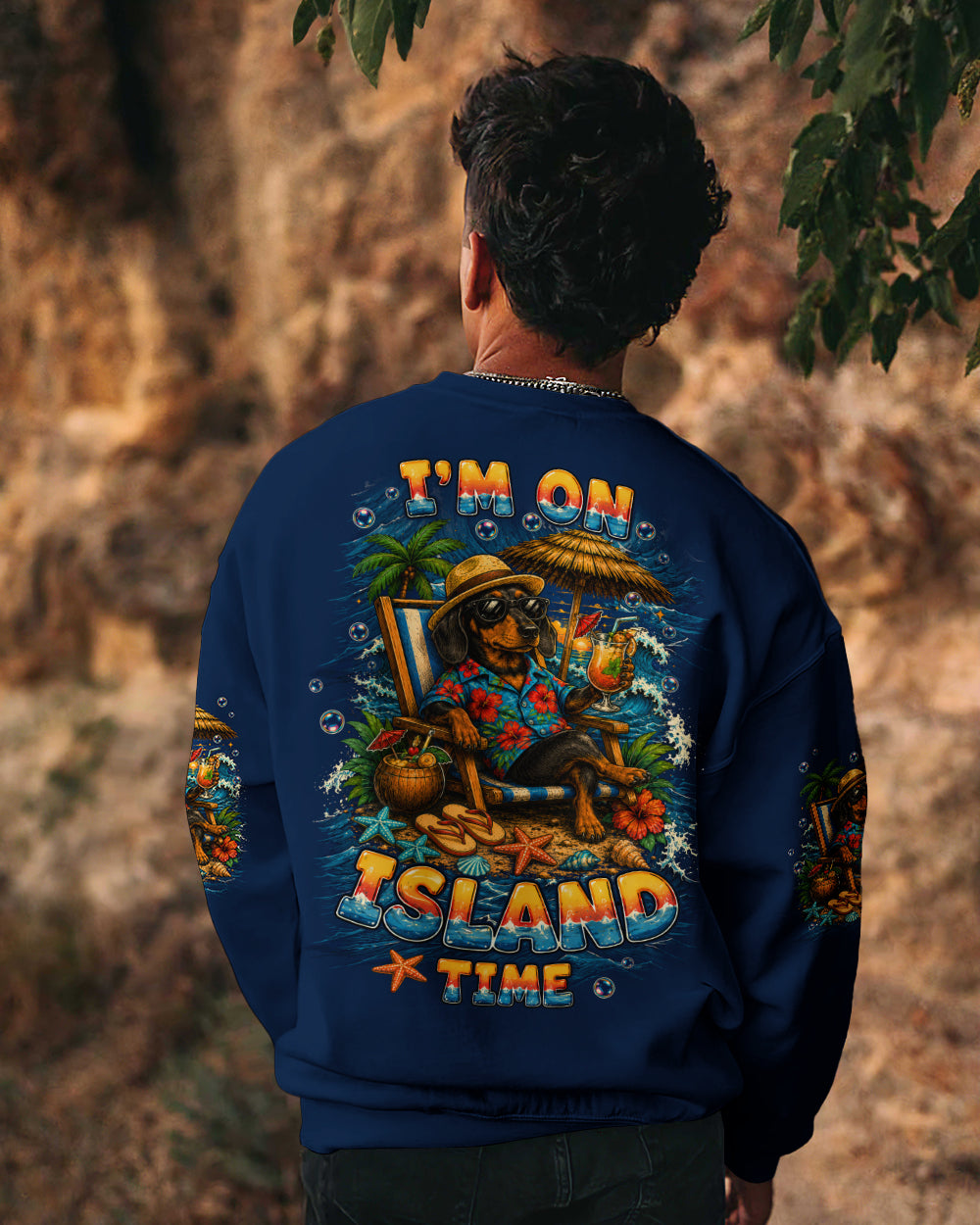 I'M ON ISLAND TIME DACHSHUND DOG ALL OVER PRINT  - TLTW0206261