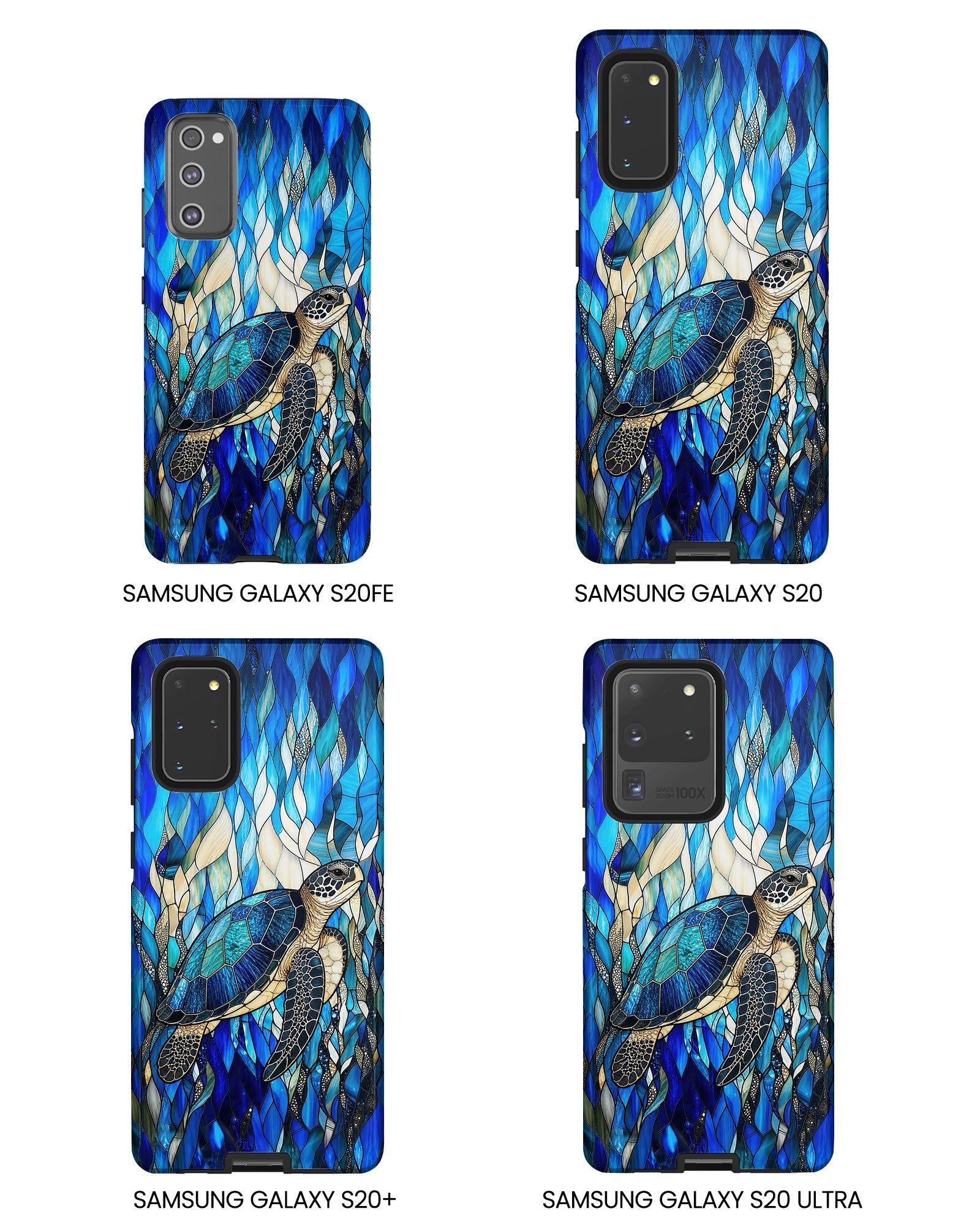 SEA TURTLE SWIMMING STAINED GLASS PHONE CASE  - TLNT0505261