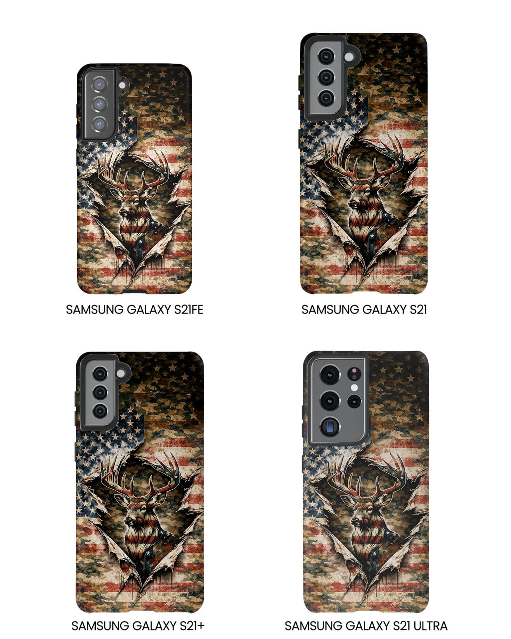 GRUNGE STARS AND STRIPES DEER HUNTING  PHONE CASE  - TLNT0605262