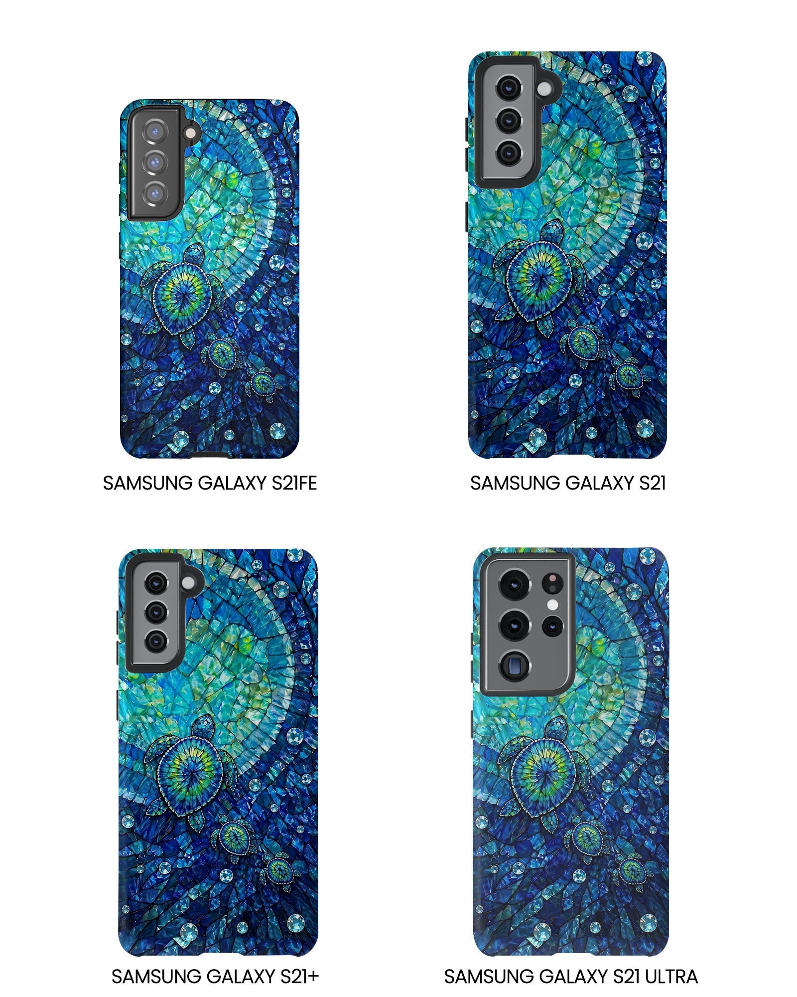SEA TURTLE BLUE OCEAN STAINED GLASS PATTERN  PHONE CASE  - TLNO2904265