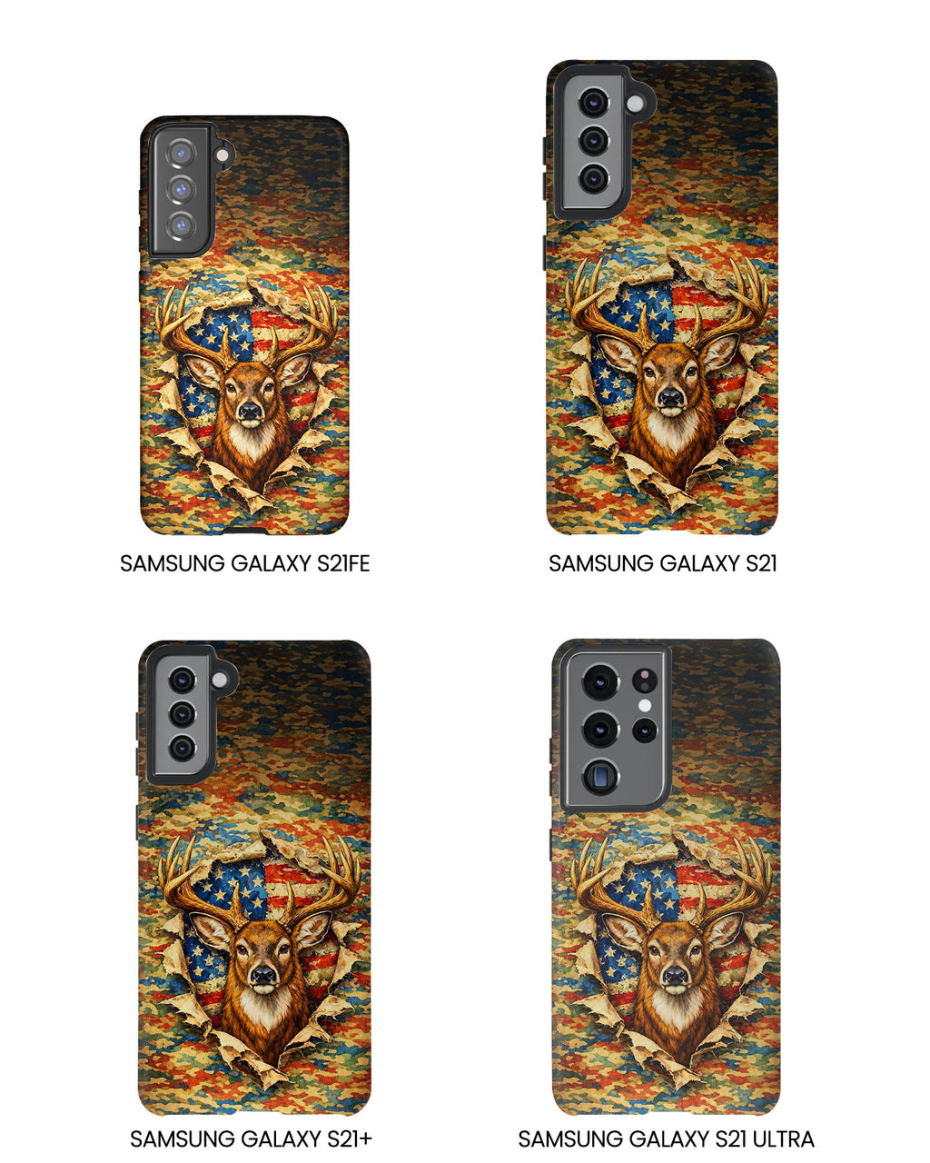 HUNTING DEER CAMOUFLAGE STARS AND STRIPES  PHONE CASE  - TLNT0405261