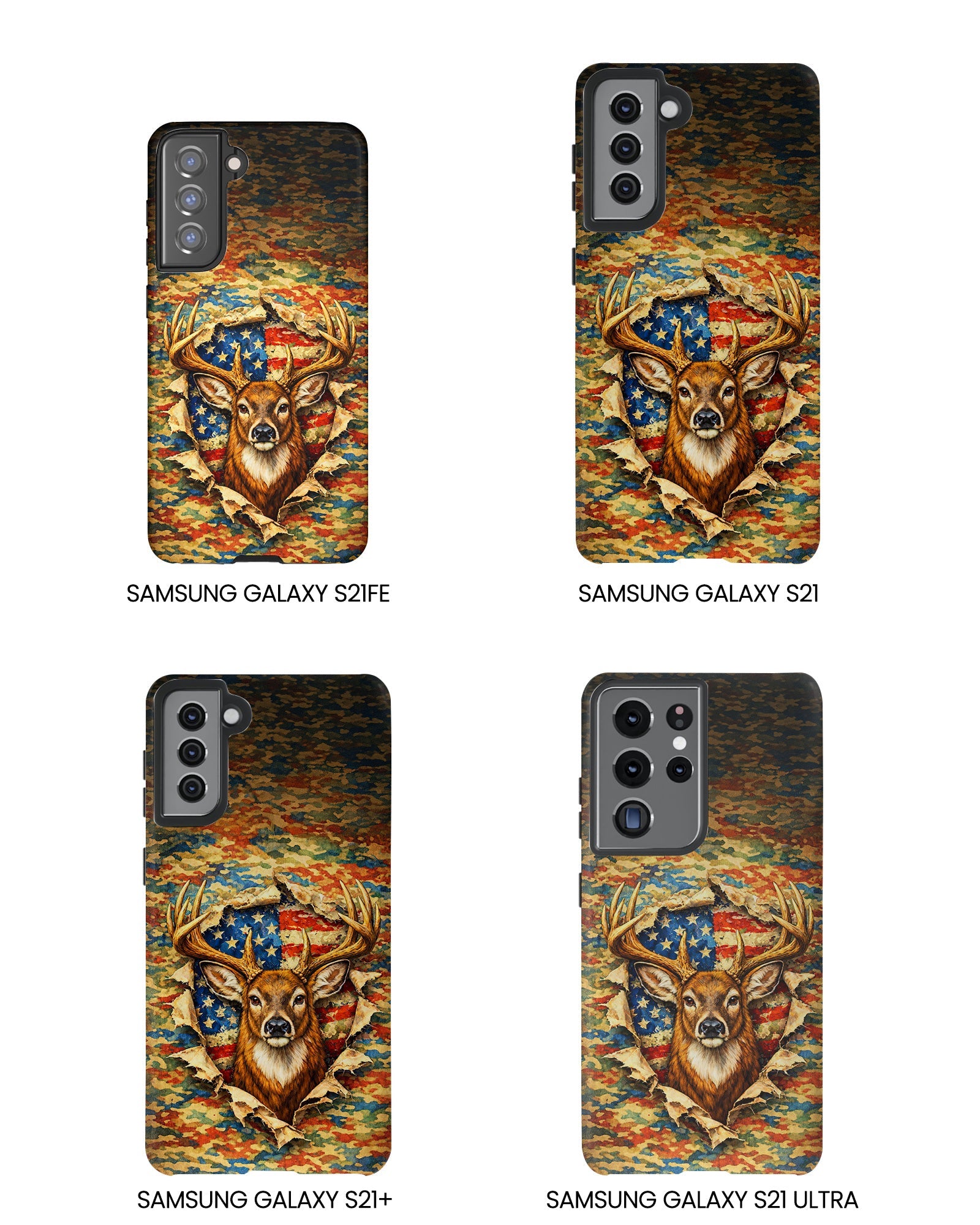 HUNTING DEER CAMOUFLAGE STARS AND STRIPES  PHONE CASE  - TLNT0405261