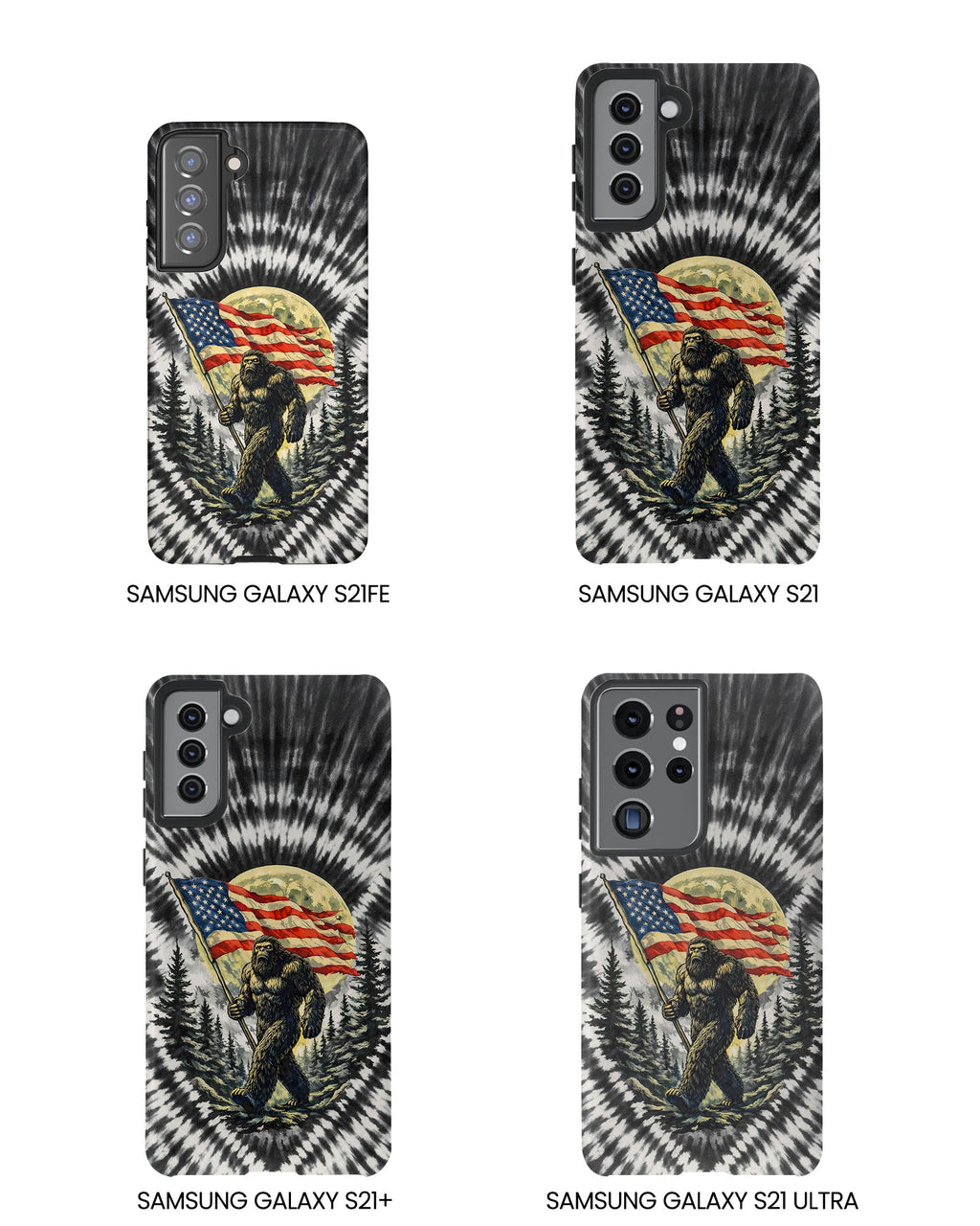 BIGFOOT WITH FLAG MOON SWIRL PHONE CASE  - TLNT0805261