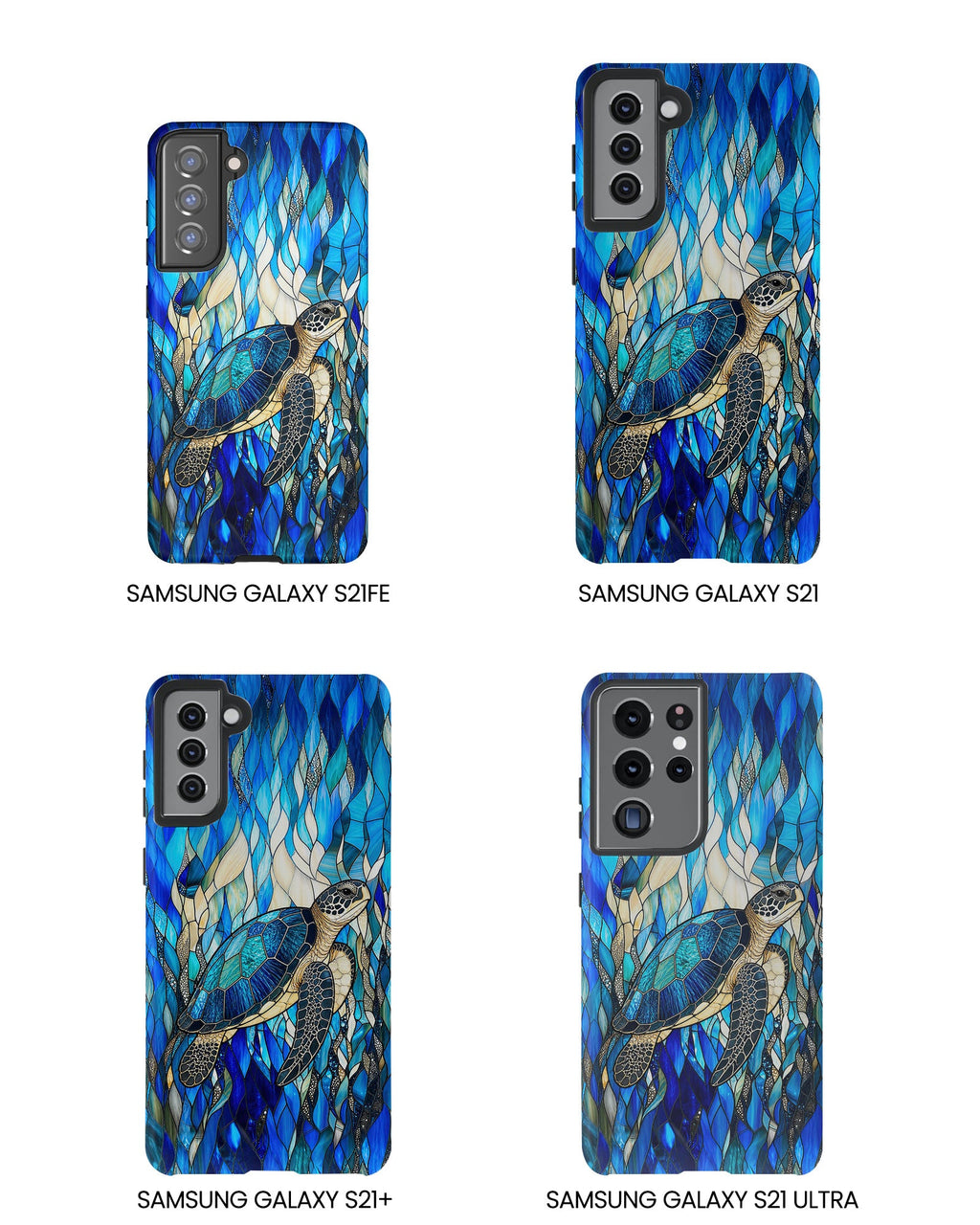 SEA TURTLE SWIMMING STAINED GLASS PHONE CASE  - TLNT0505261