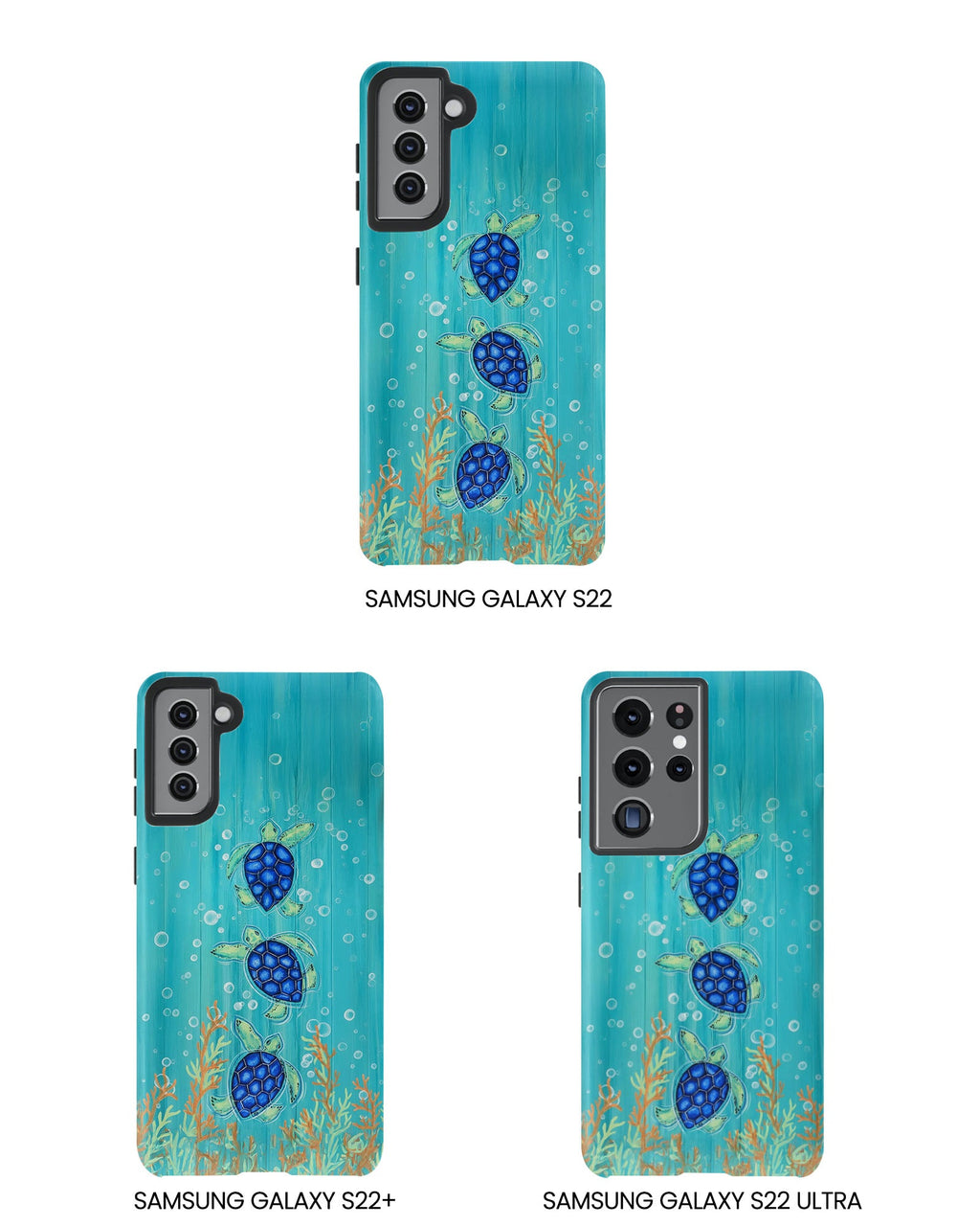 THREE SEA TURTLE PHONE CASE  - TLTW2804264