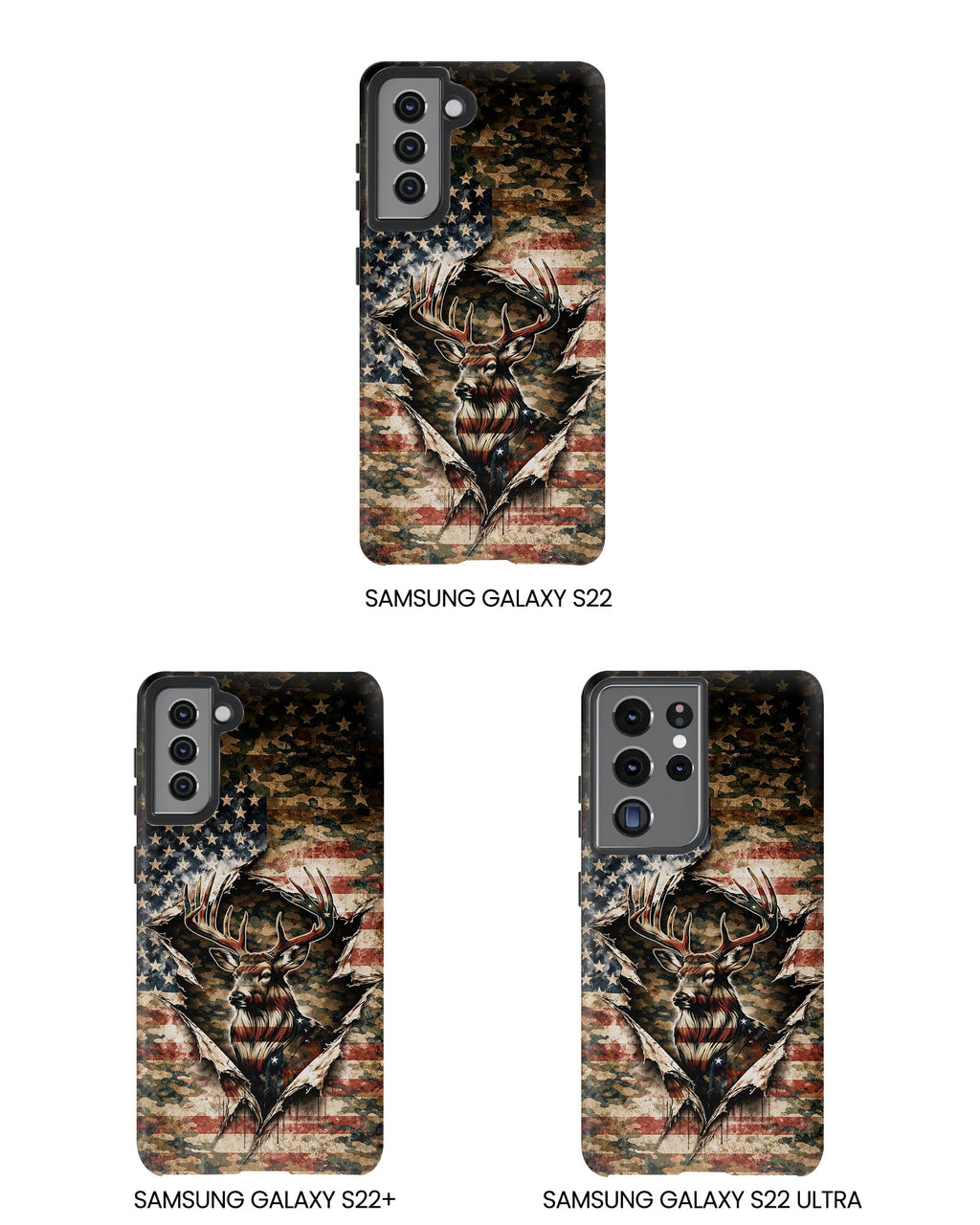 GRUNGE STARS AND STRIPES DEER HUNTING  PHONE CASE  - TLNT0605262