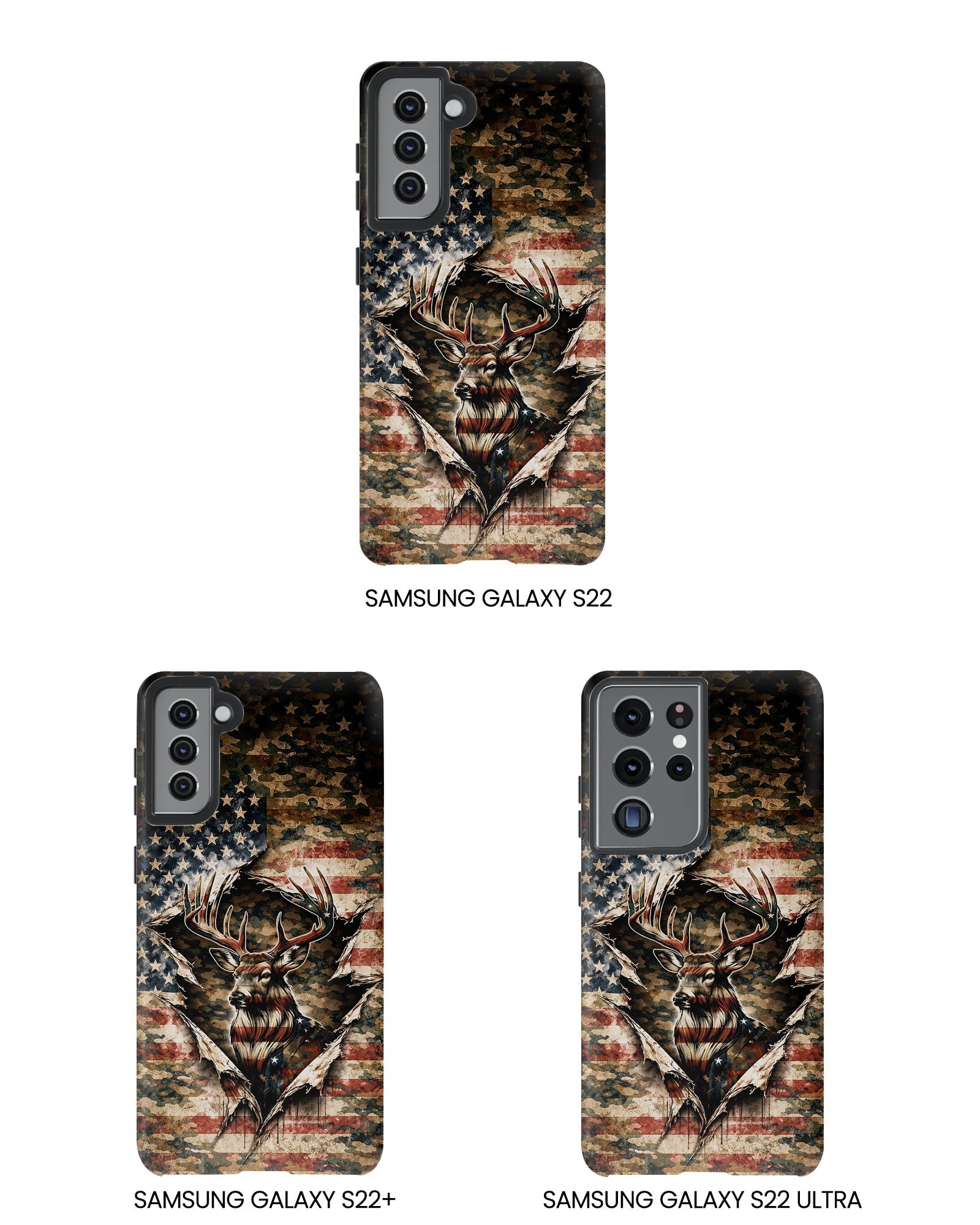 GRUNGE STARS AND STRIPES DEER HUNTING  PHONE CASE  - TLNT0605262