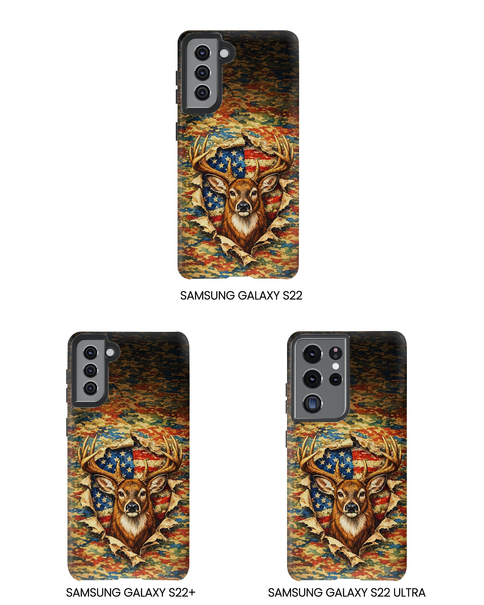 HUNTING DEER CAMOUFLAGE STARS AND STRIPES  PHONE CASE  - TLNT0405261