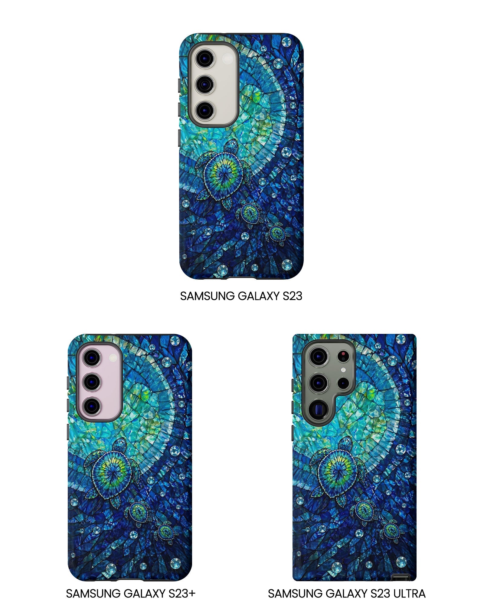 SEA TURTLE BLUE OCEAN STAINED GLASS PATTERN  PHONE CASE  - TLNO2904265