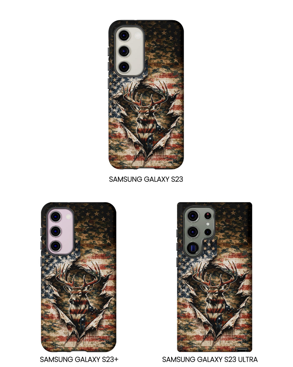 GRUNGE STARS AND STRIPES DEER HUNTING  PHONE CASE  - TLNT0605262