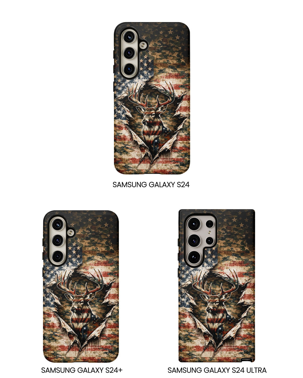 GRUNGE STARS AND STRIPES DEER HUNTING  PHONE CASE  - TLNT0605262