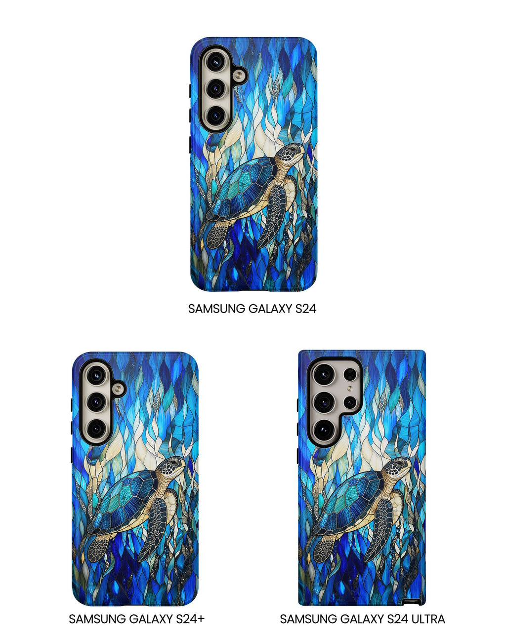 SEA TURTLE SWIMMING STAINED GLASS PHONE CASE  - TLNT0505261