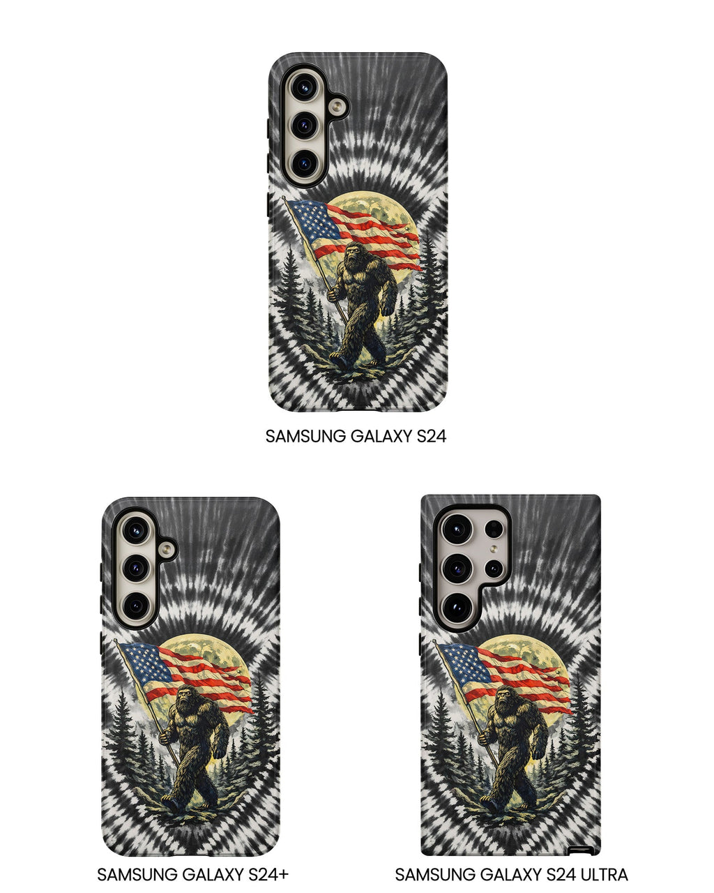 BIGFOOT WITH FLAG MOON SWIRL PHONE CASE  - TLNT0805261