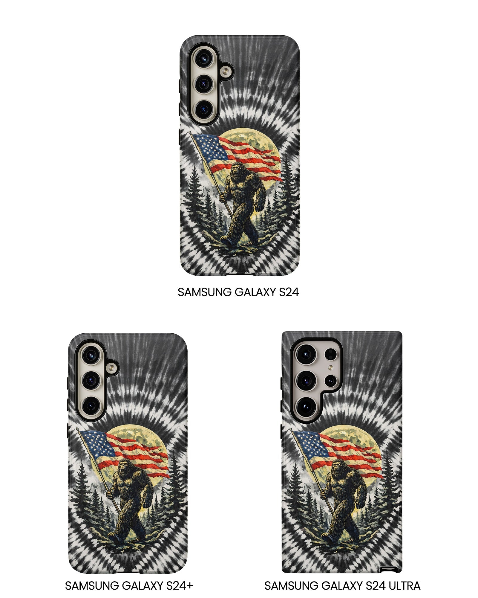 BIGFOOT WITH FLAG MOON SWIRL PHONE CASE  - TLNT0805261