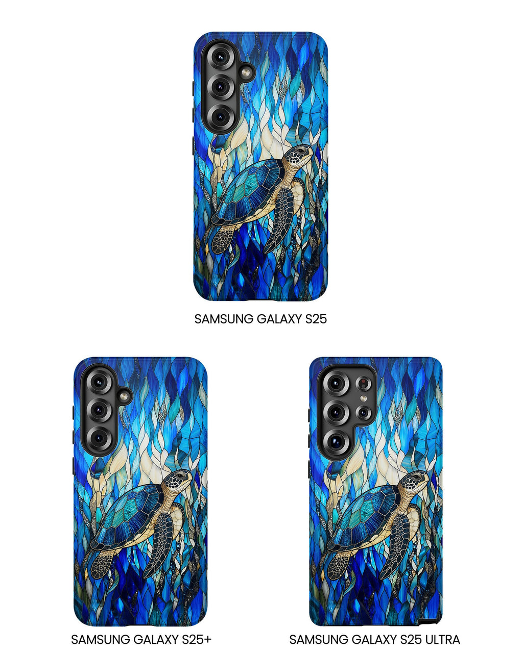 SEA TURTLE SWIMMING STAINED GLASS PHONE CASE  - TLNT0505261