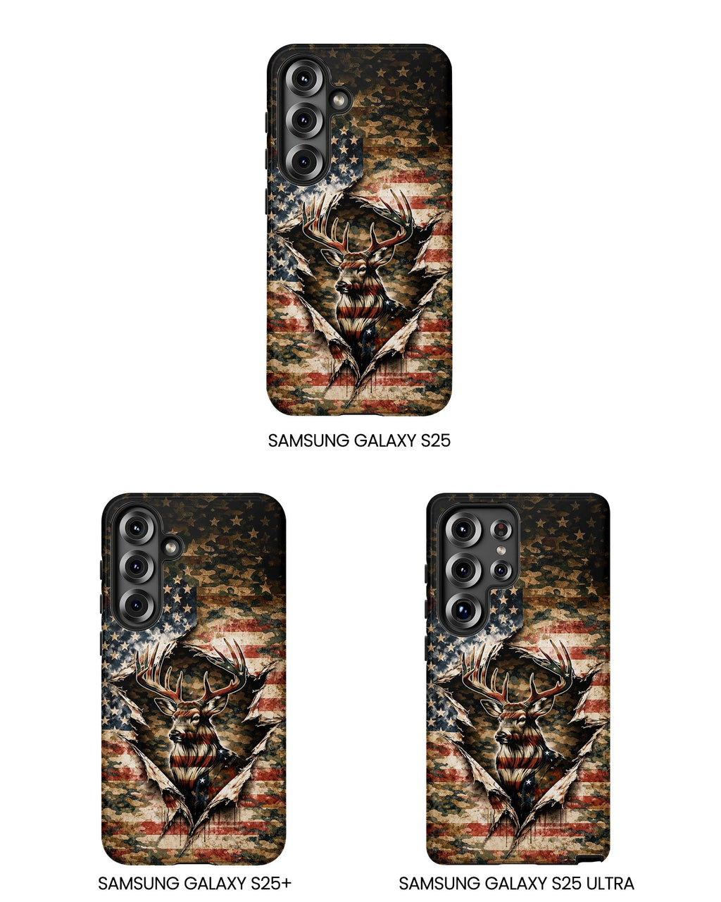 GRUNGE STARS AND STRIPES DEER HUNTING  PHONE CASE  - TLNT0605262