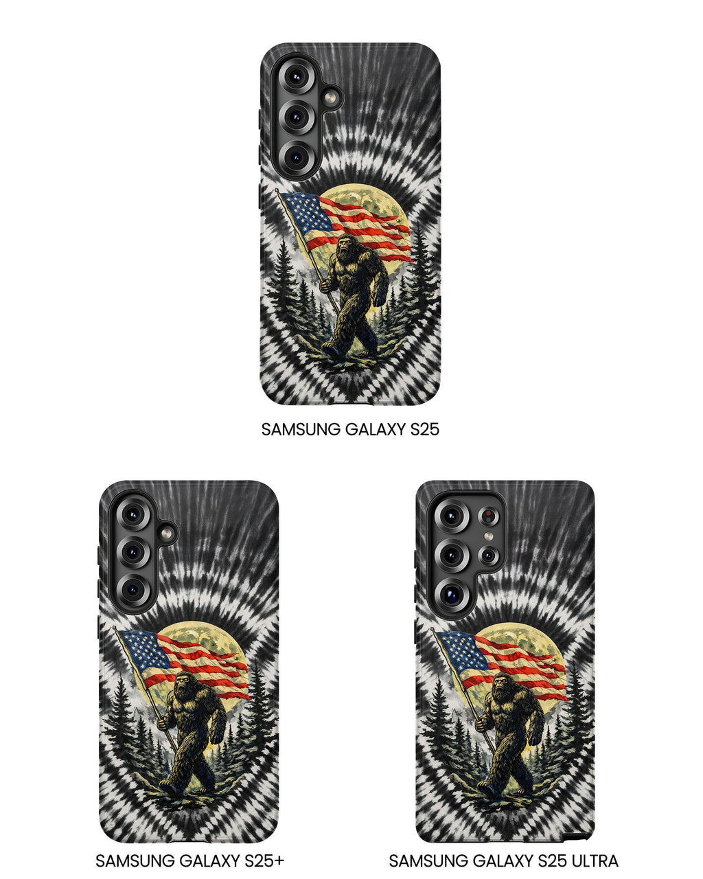 BIGFOOT WITH FLAG MOON SWIRL PHONE CASE  - TLNT0805261