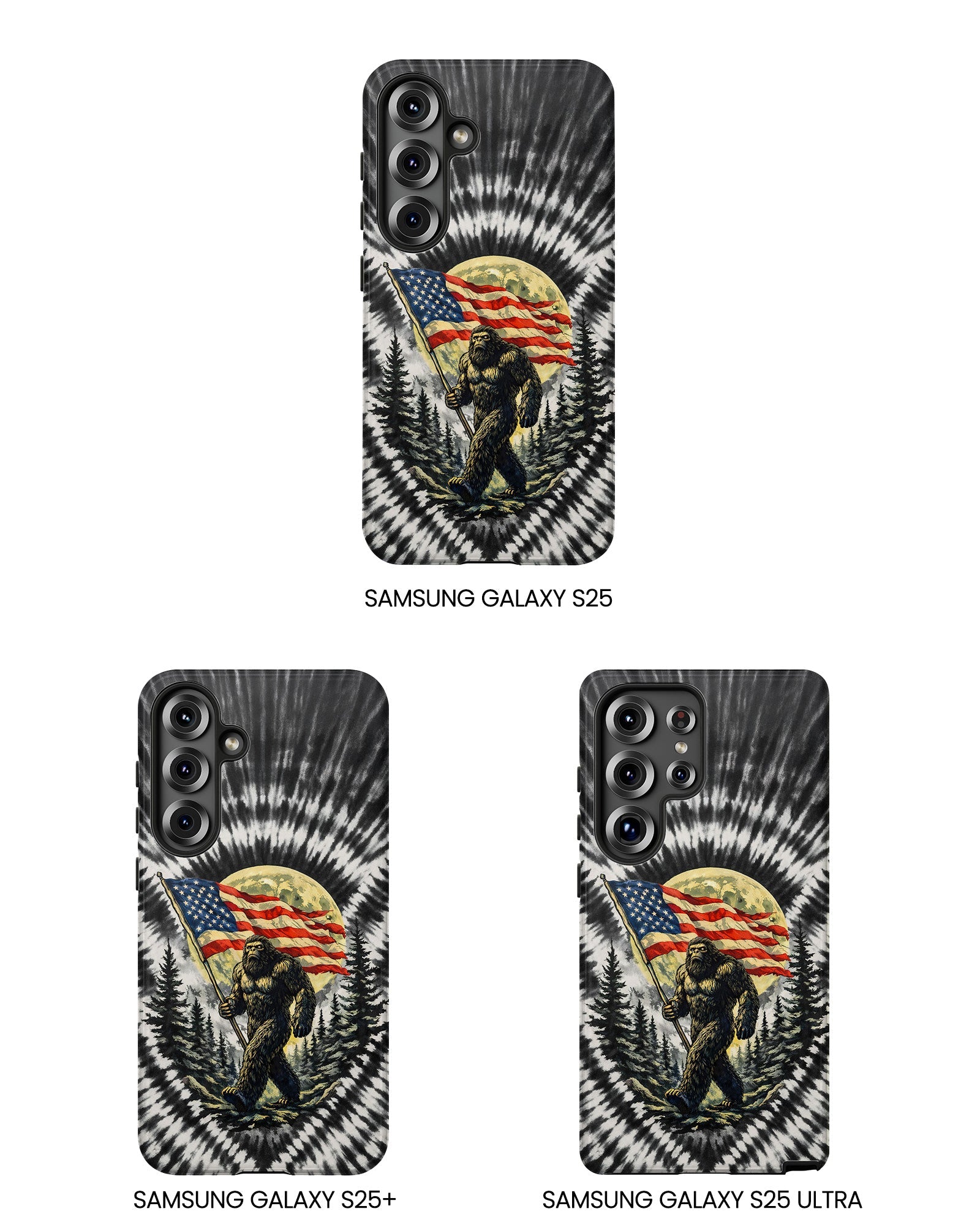 BIGFOOT WITH FLAG MOON SWIRL PHONE CASE  - TLNT0805261