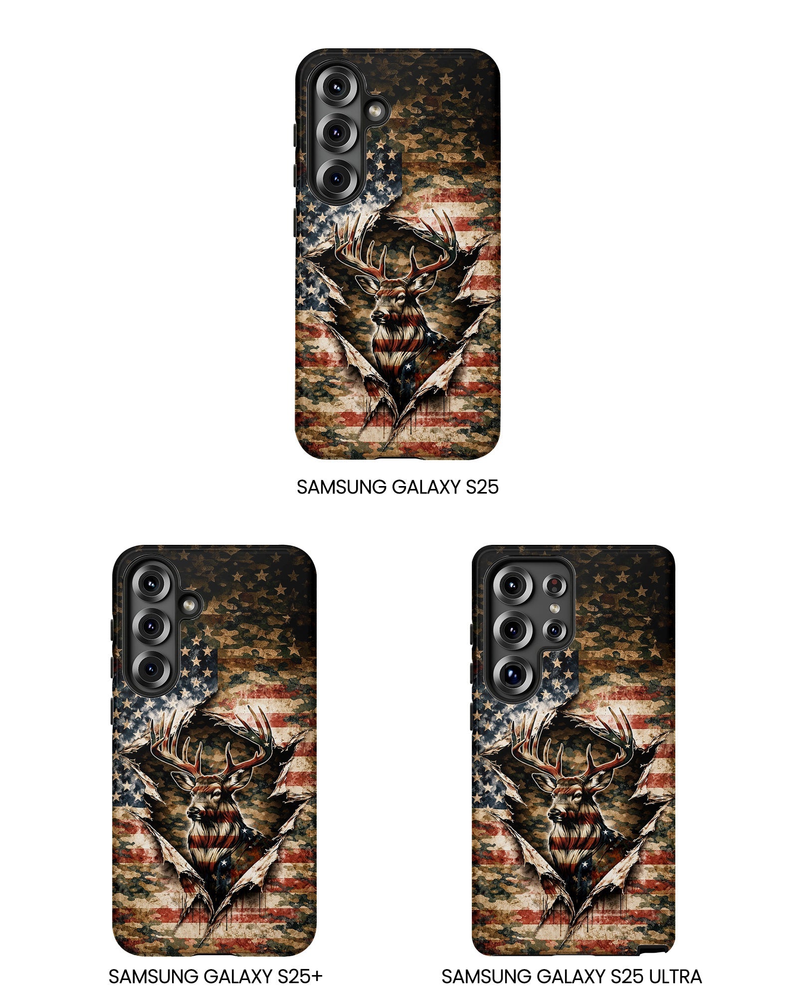 GRUNGE STARS AND STRIPES DEER HUNTING  PHONE CASE  - TLNT0605262